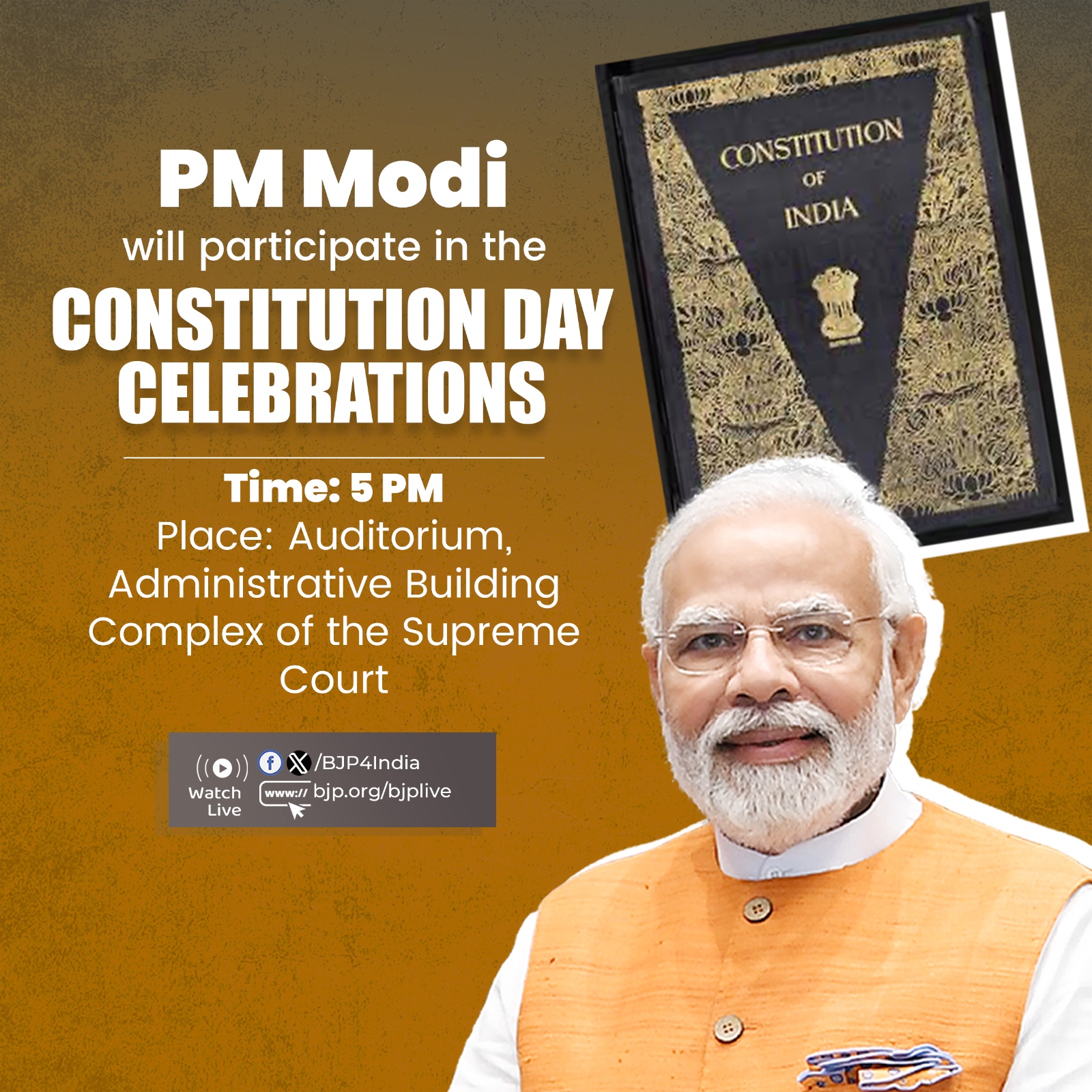 Narendra Modi will participate in the Constitution Day celebrations