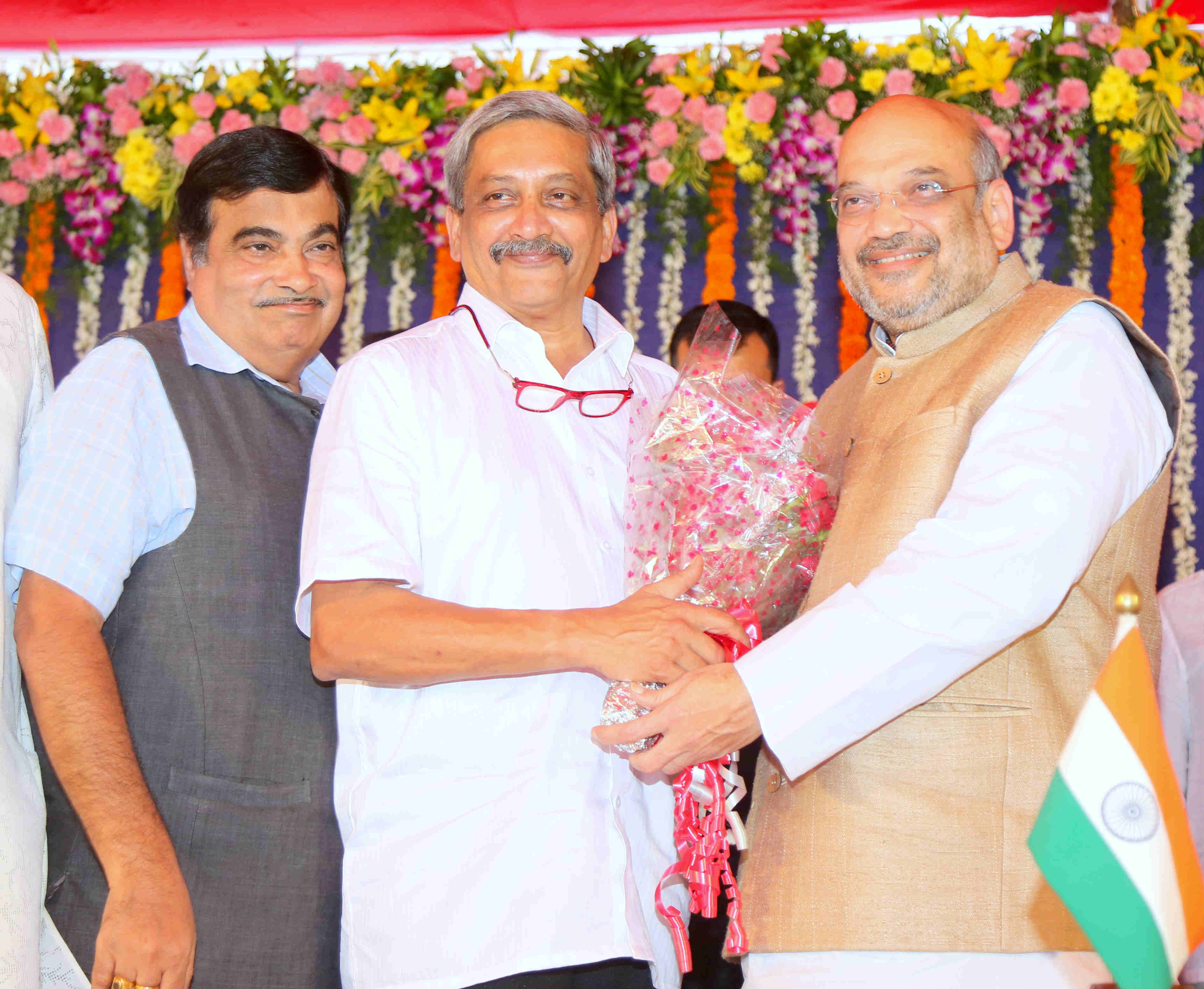 Photo : Oath taking ceremony of Shri Manohar Parrikar as CM of Goa in presence of BJP National President Shri Amit Shah and Union Minister Shri Nitin Gadkari