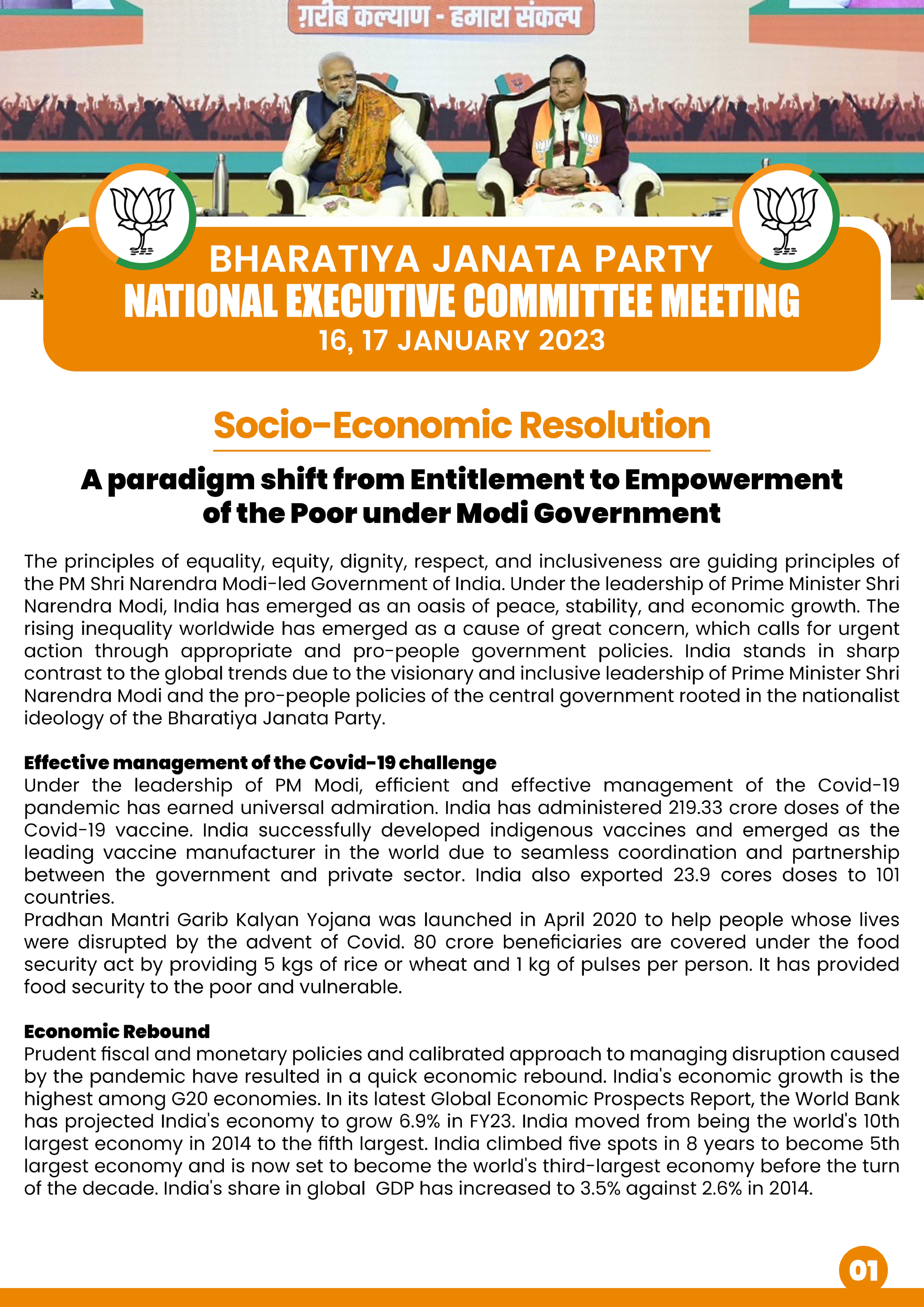 Socio-Economic Resolution