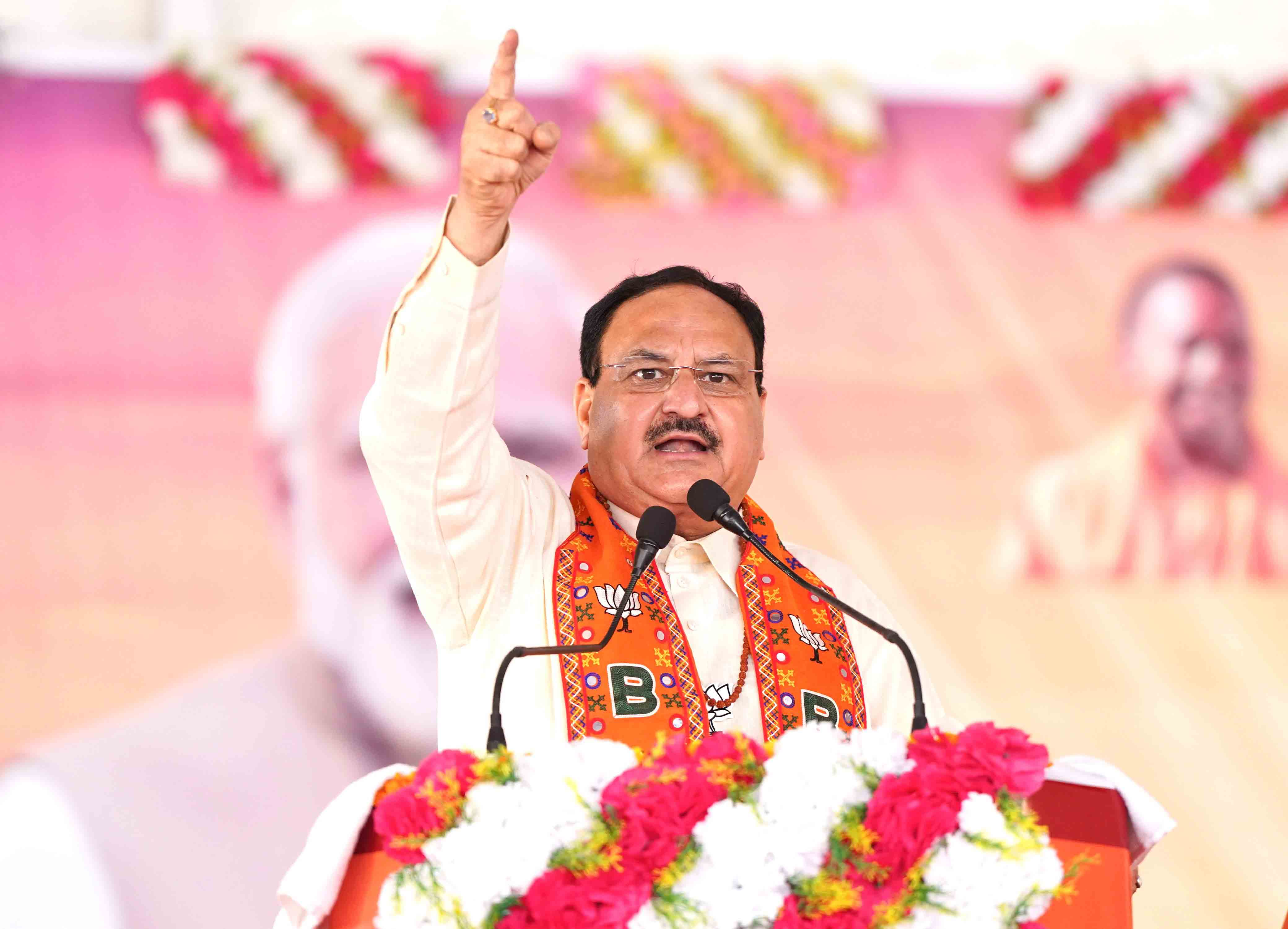  Hon'ble BJP National President Shri J.P. Nadda addressing a public rally at Ramlila Ground, Bindiki, Fatehpur (Uttar Pradesh)