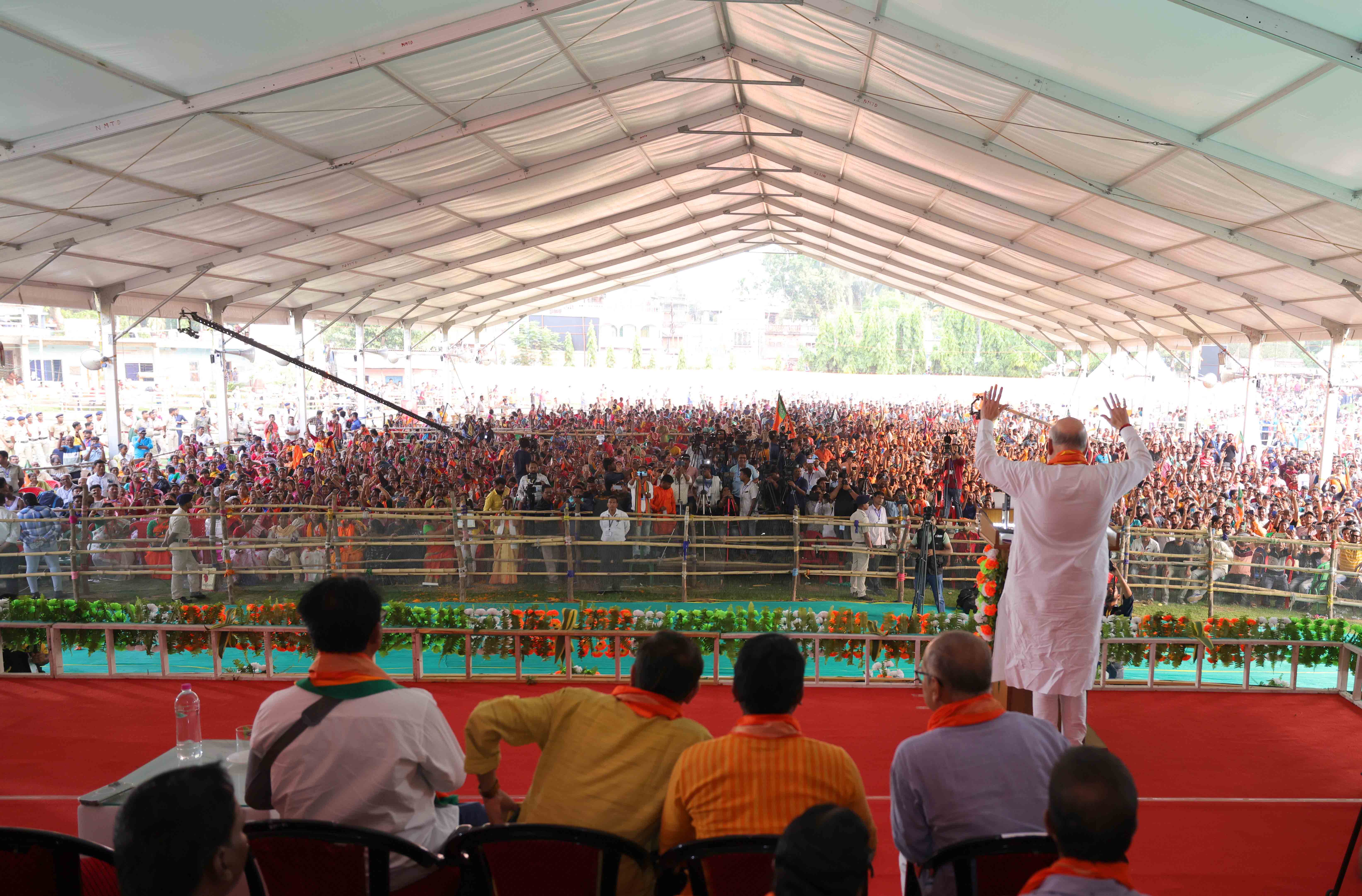  Hon'ble Union Home Minister and Minister of Cooperation Shri Amit Shah addressing a Public rally at Betai Football Ground, Amta (Uluberia) West Bengal