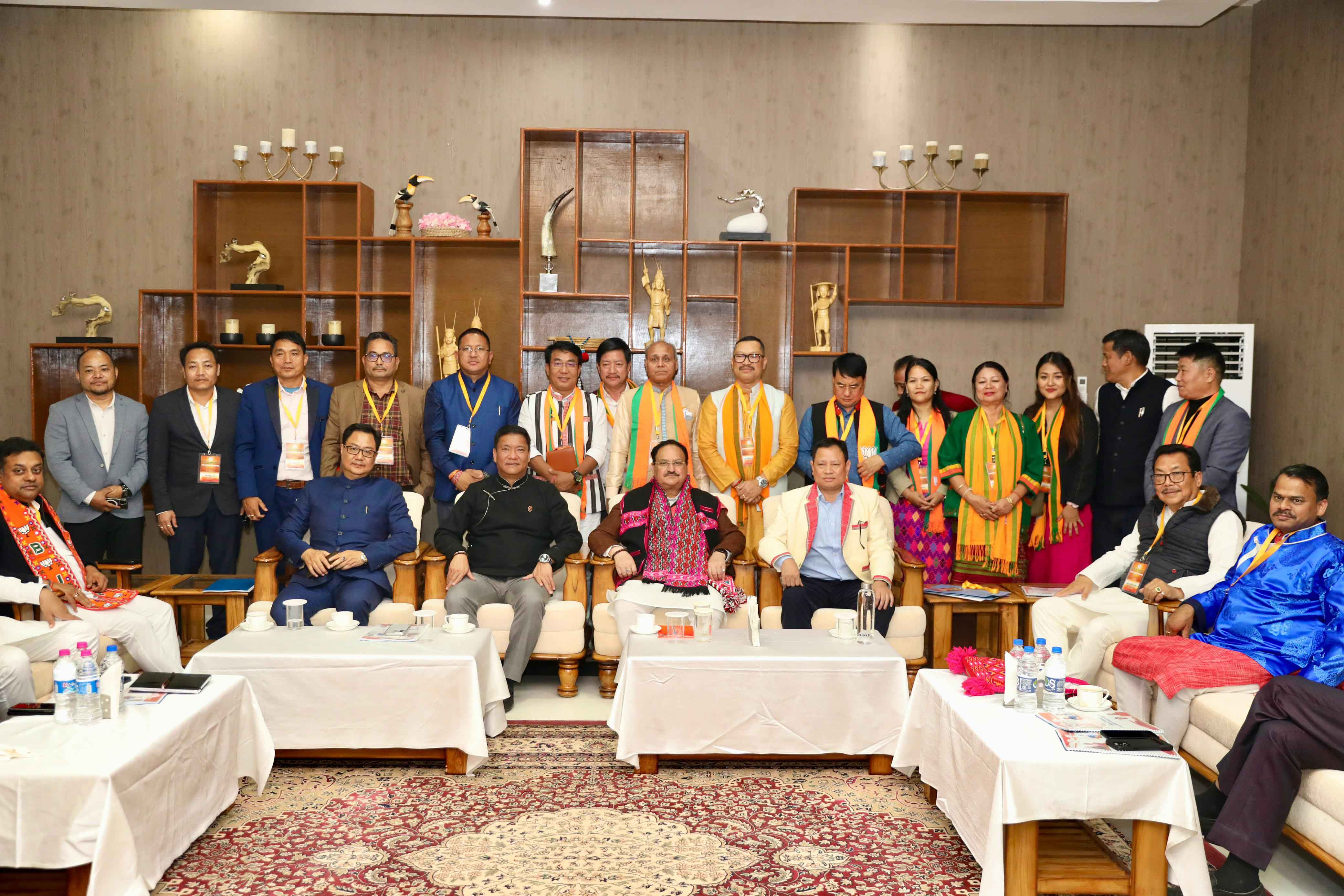 Hon'ble BJP National President Shri J.P. Nadda chaired meeting of Arunachal Pradesh BJP State Core Group Members, State Office Bearers, Morcha Heads & Spokespersons in Itanagar