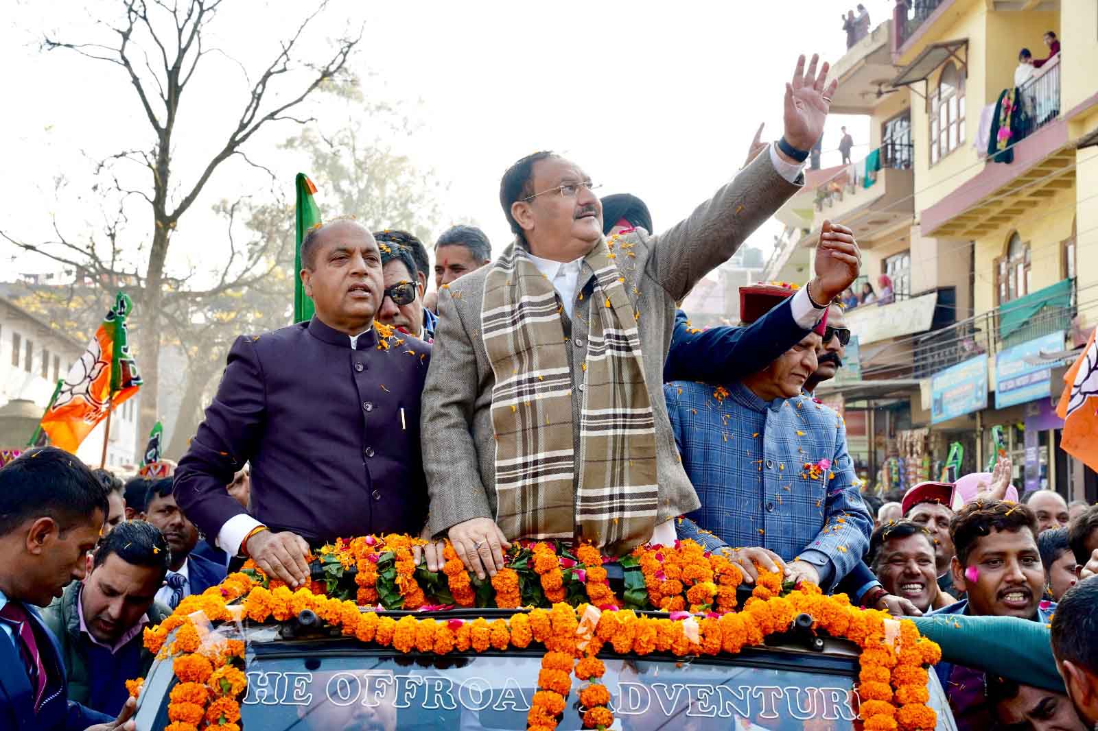 Road show of Hon'ble BJP National President Shri J.P. Nadda in Sundar Nagar (Himachal Pradesh)