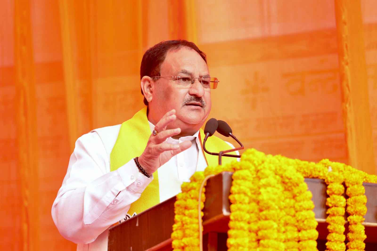 Hon'ble BJP National President Shri J.P. Nadda while addressing Hon'ble Prime Minister Shri Narendra Modi ji's interaction with beneficiaries of "Viksit Bharat Sankalp Yatra" virtually