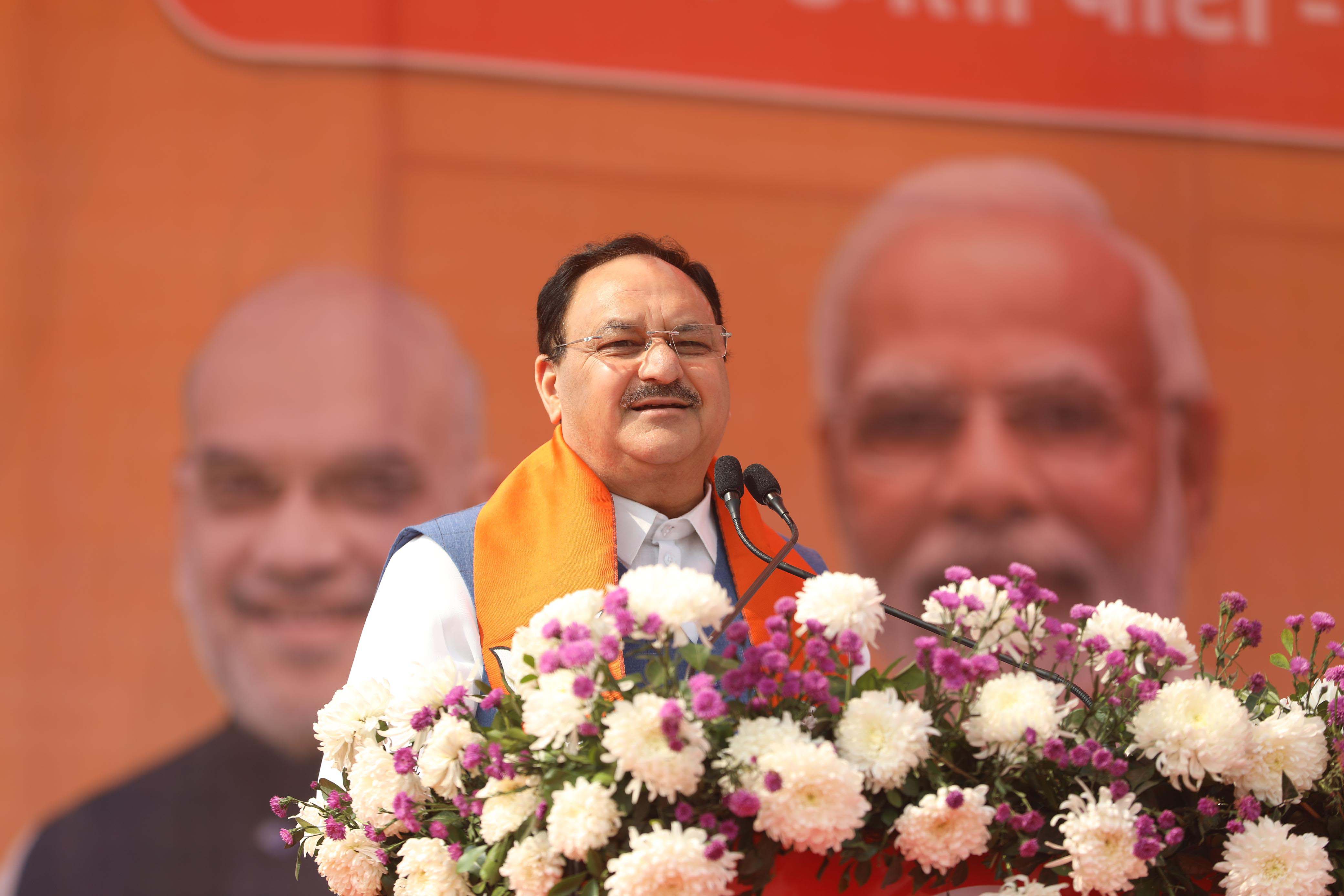 Hon'ble BJP National President Shri J.P. Nadda while addressing "Swagat Samaroh" in Ahmedabad (Gujarat)