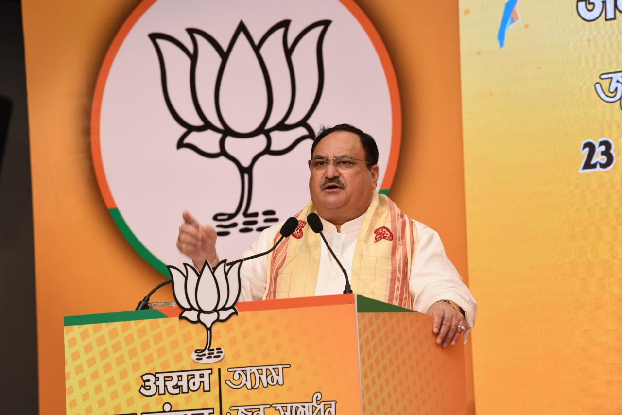 Photographs : BJP National President Shri J.P. Nadda addressing Assam Jan-Samvad virtual rally