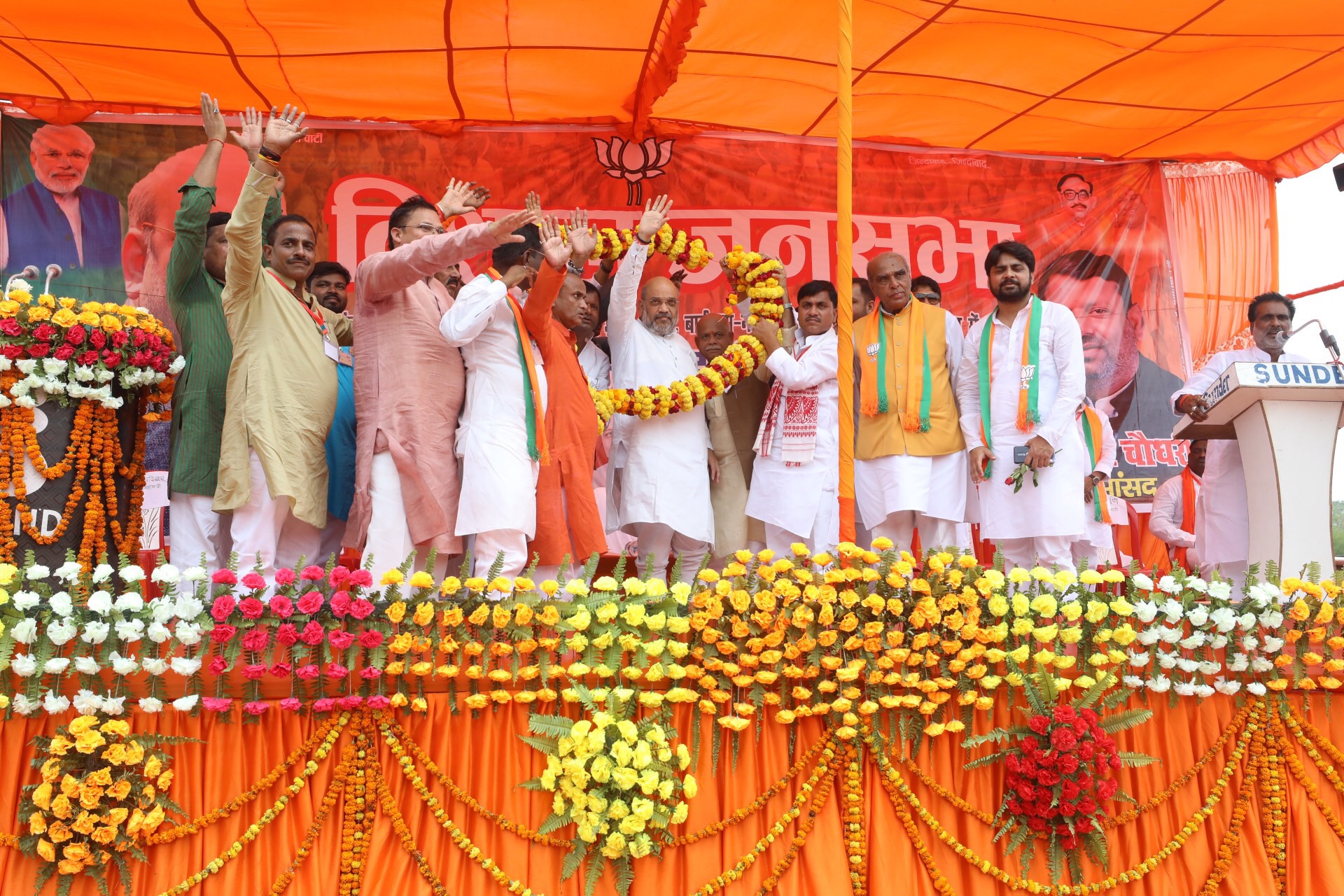  BJP National President, Shri Amit Shah addressing a public meeting in Maharajganj (Uttar Pradesh)