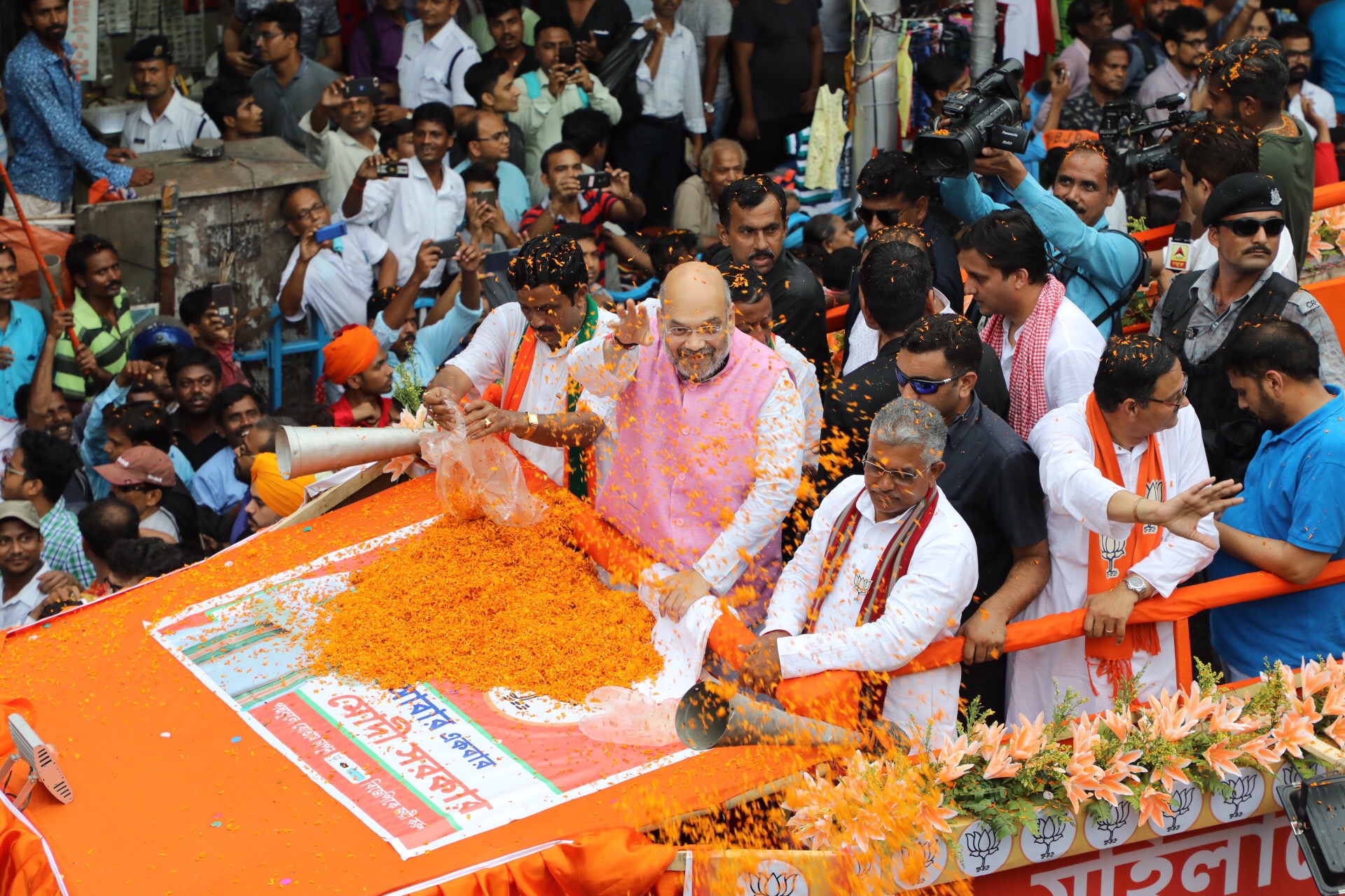 BJP National President Shri Amit Shah ji's road show in North Kolkata (West Bengal)