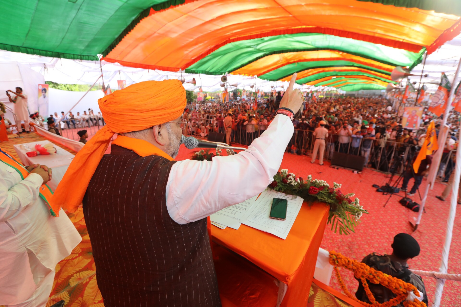  BJP National President Shri Amit Shah addressing a public meeting in Pathankot (Punjab)