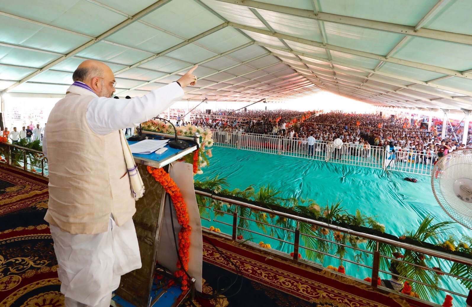 Photographs: BJP National President Shri Amit Shah addressing a public meeting in Bargarh, Odisha