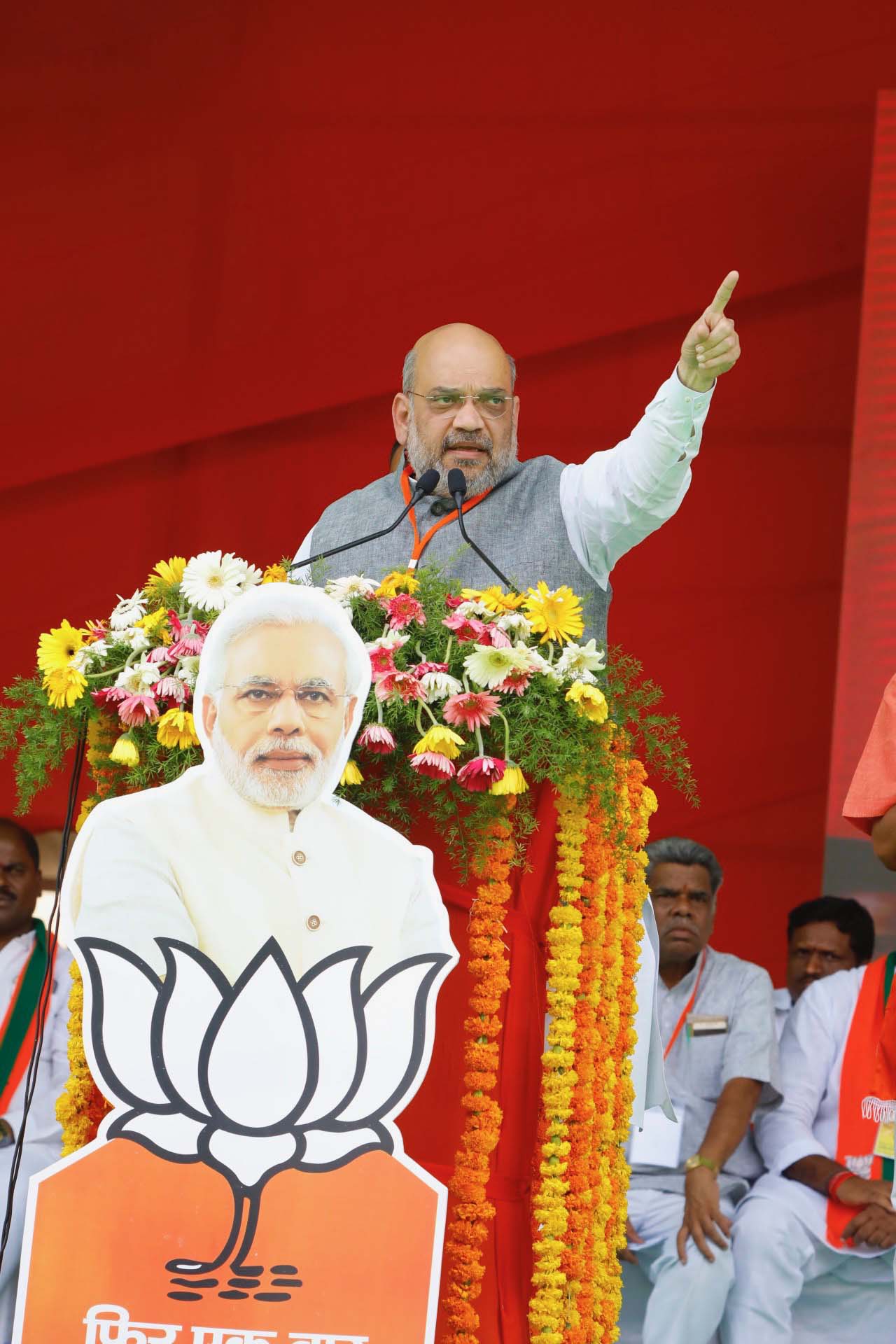  BJP National President, Shri Amit Shah addressing a public meeting in Shamshabad (Telangana)