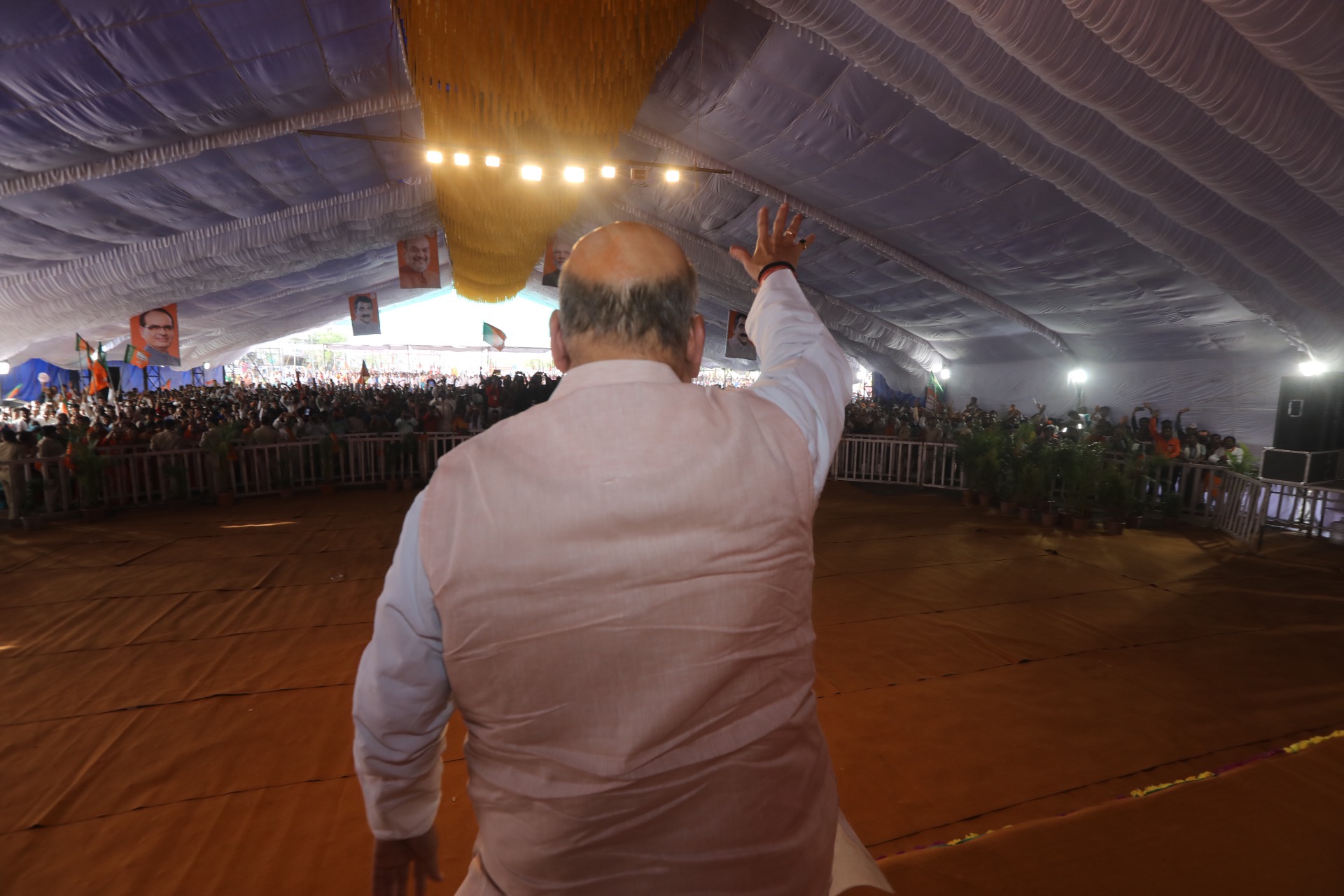  BJP National President Shri Amit Shah addressing a public meeting in Sehore(Madhya Pradesh).