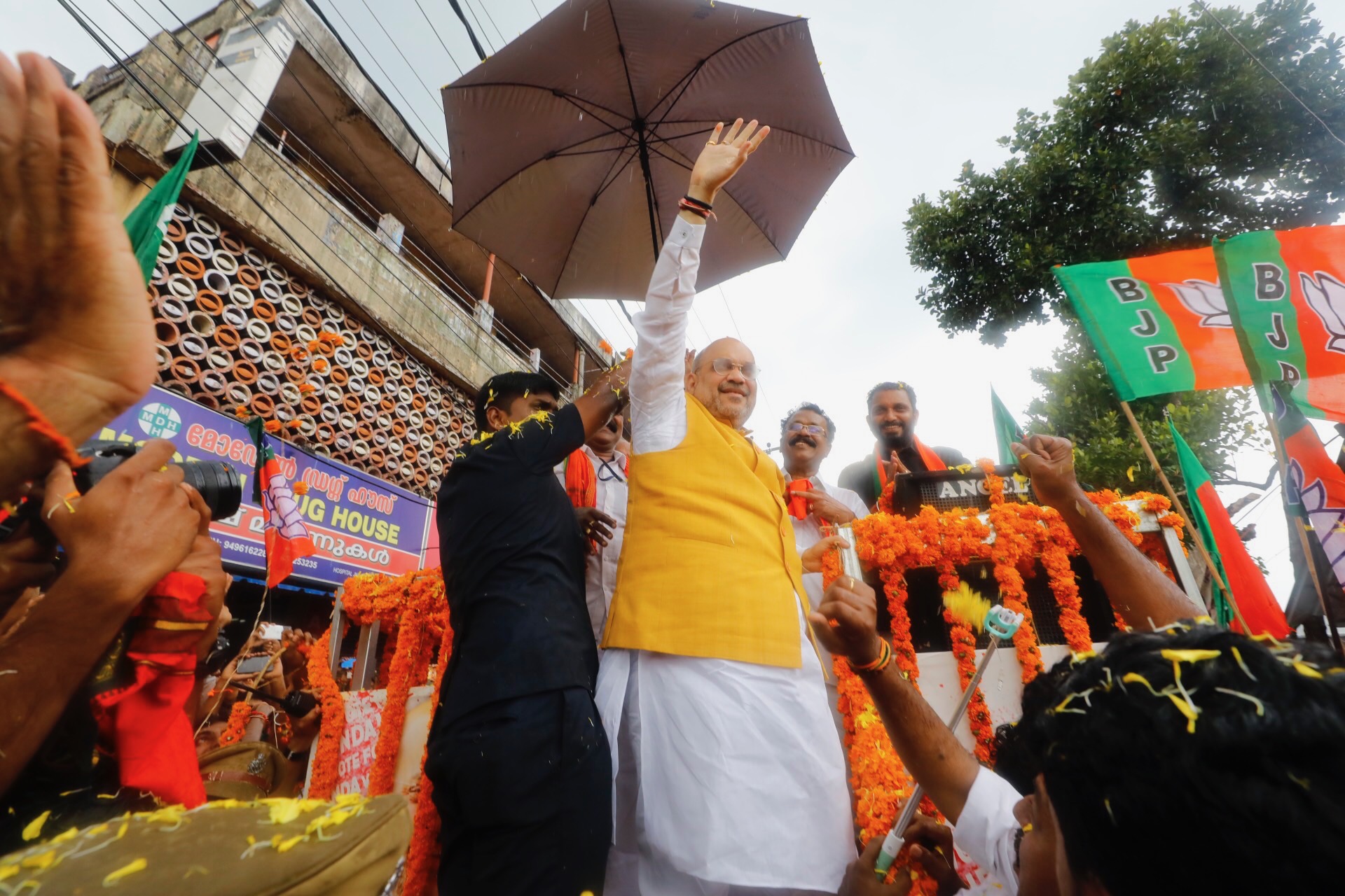 BJP National President, Shri Amit Shah ji's road show in Pathanamthitta (Kerala)