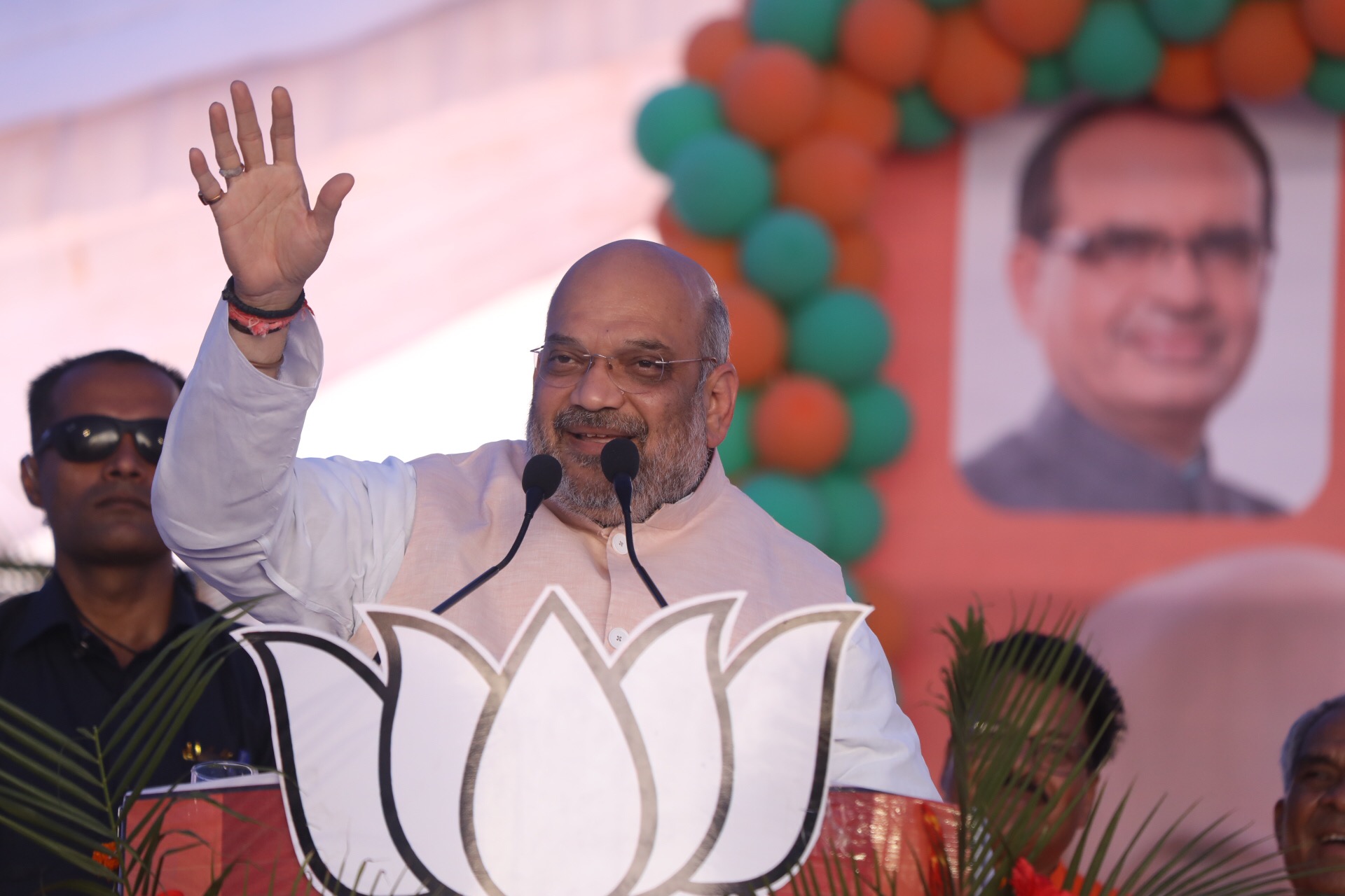  BJP National President Shri Amit Shah addressing a public meeting in Rajgarh (Madhya Pradesh).