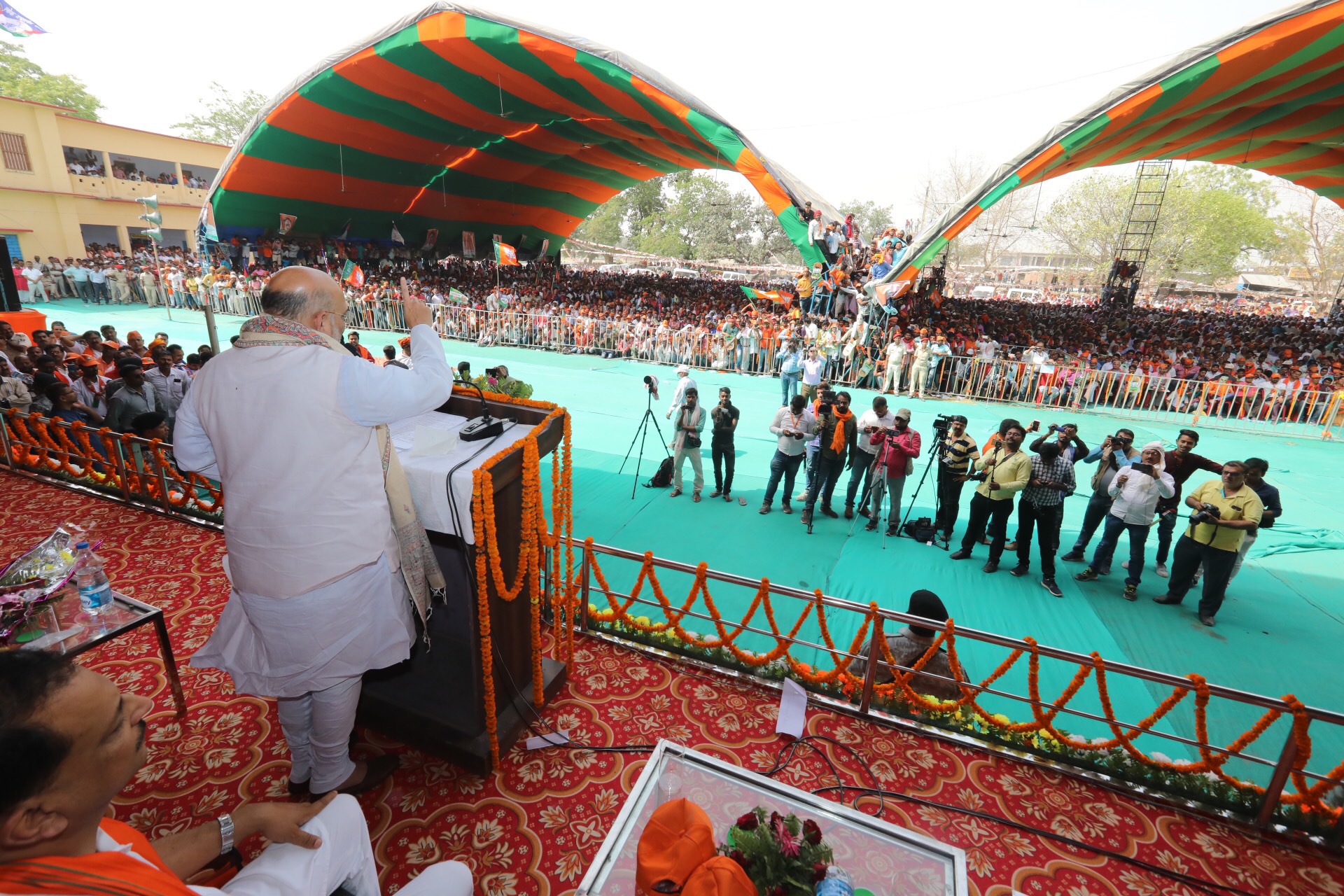  BJP National President Shri Amit Shah addressing a public meeting in Saran, Chhapra (Bihar)