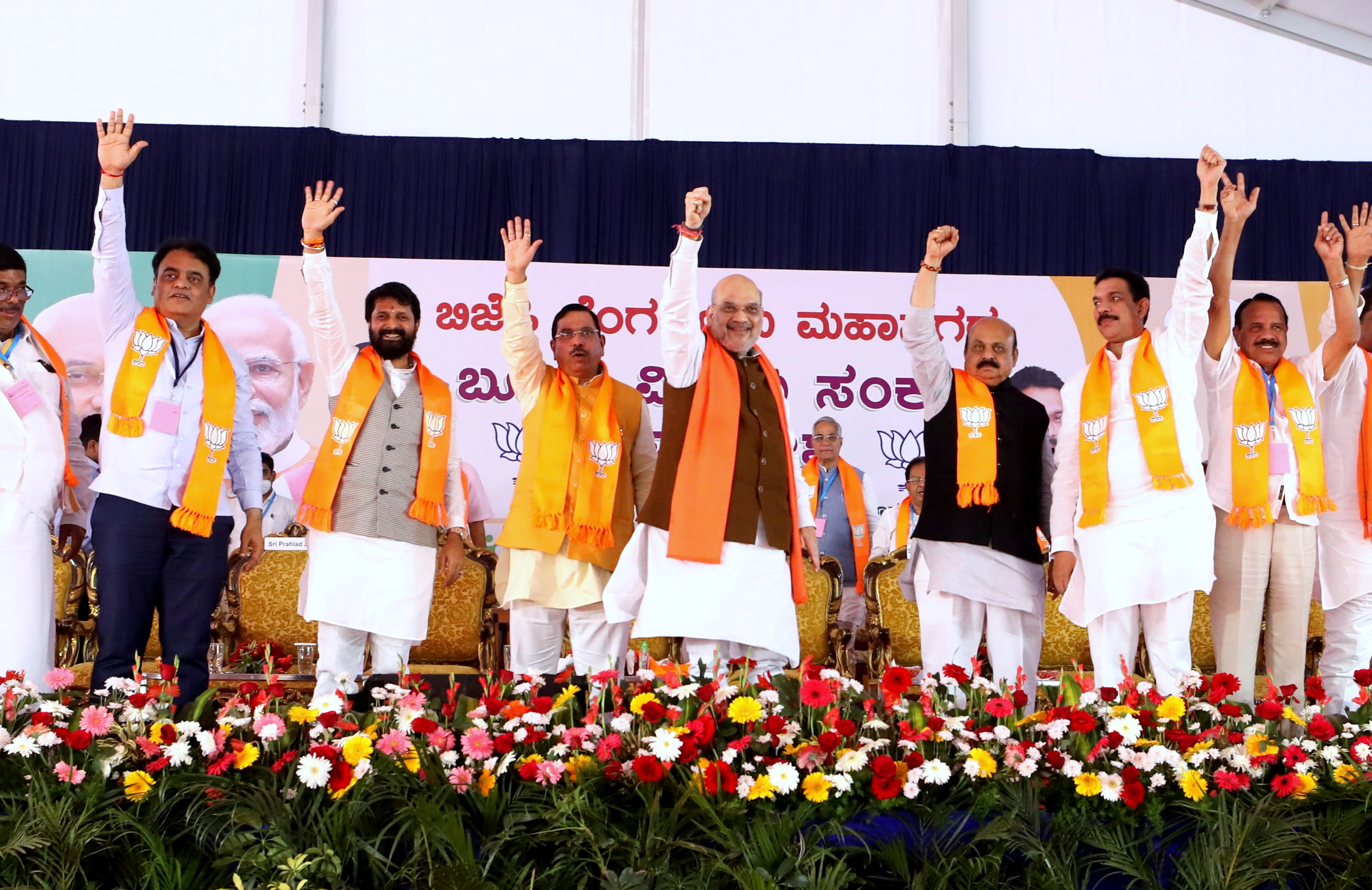 Hon'ble Union Home Minister & Minister of Cooperation Shri Amit Shah while addressing Booth President & BLA-2 Meeting at Palace Ground, Bengaluru (K'taka)