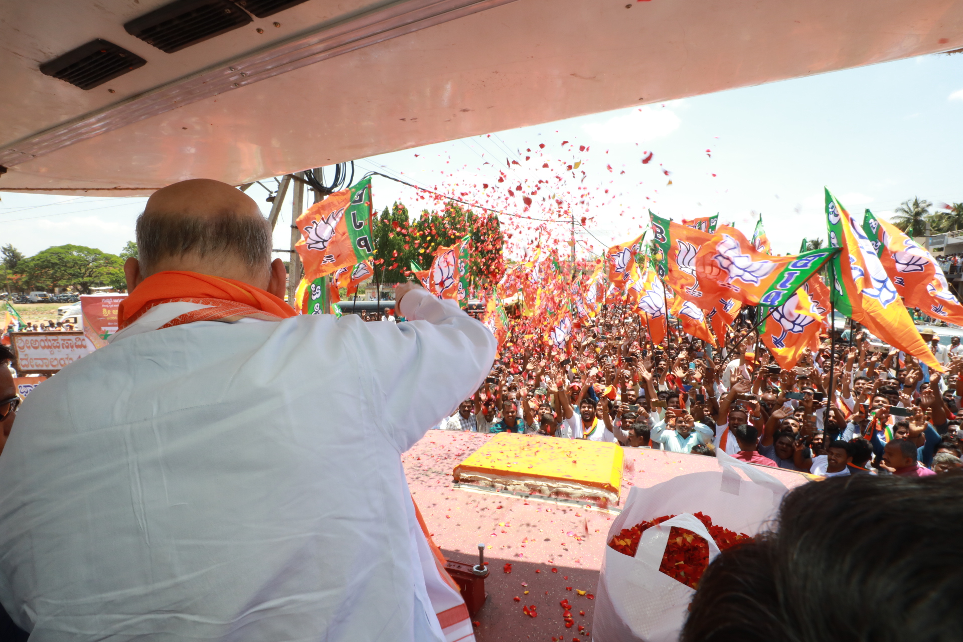 Road show of Hon'ble Union Home Minister & Minister of CooperationShri Amit Shah in Gubbi (Karnataka)