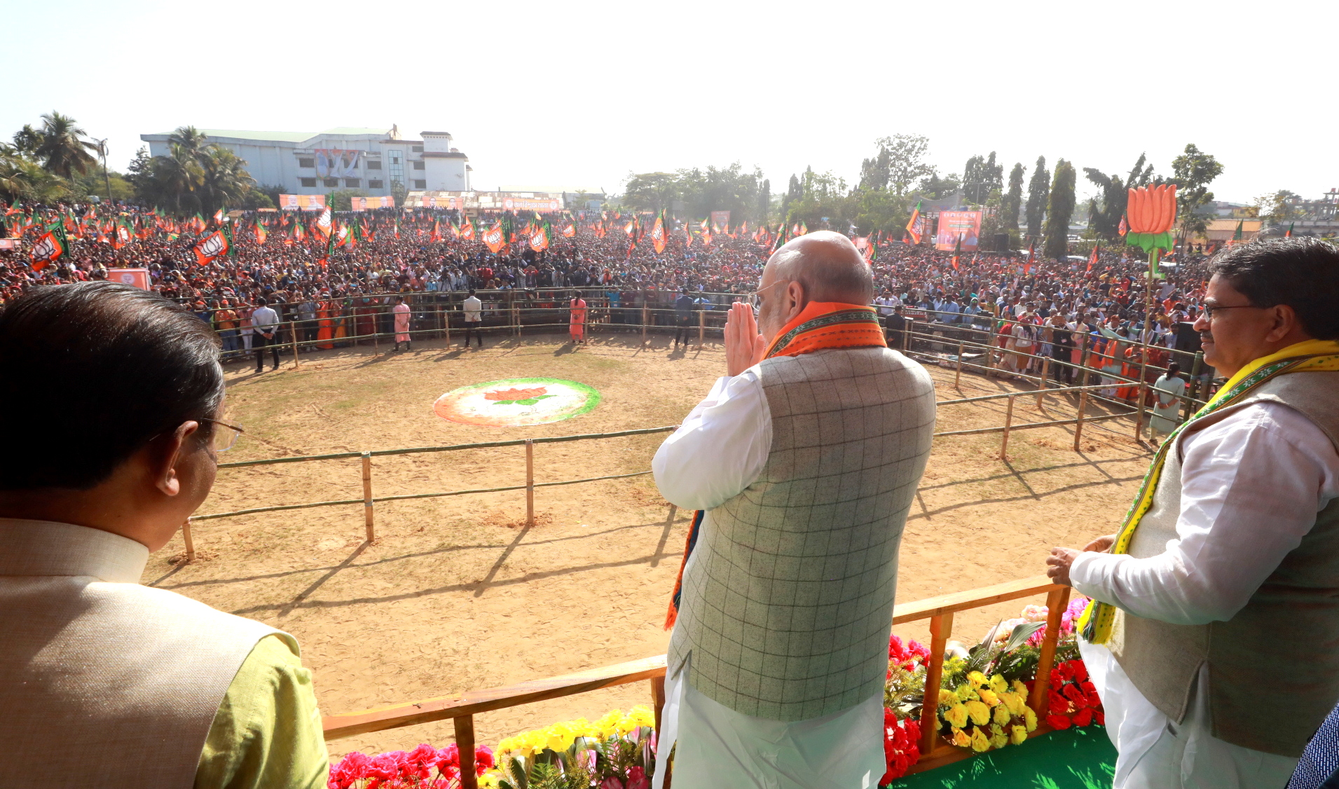 Hon'ble Union Home Minister & Minister of Cooperation Shri Amit Shah addressing and flagging off Tripura BJP's "Jan Vishwas Yatra" in Dharmanagar