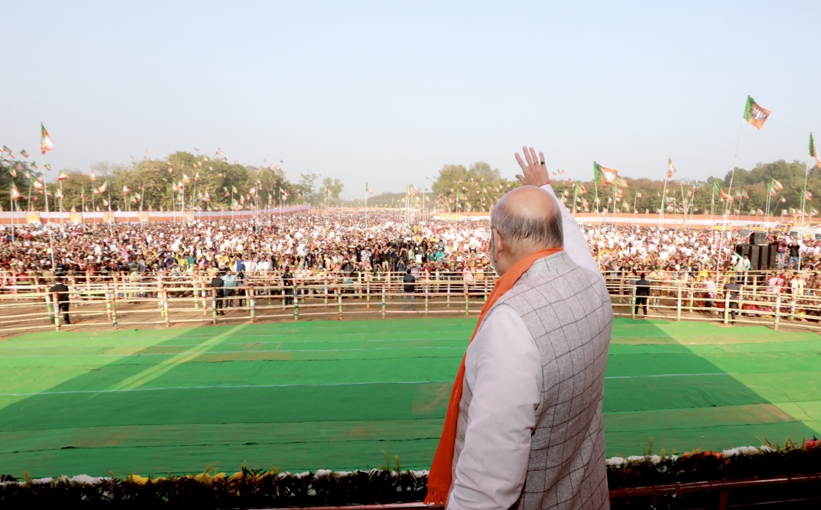 Hon'ble Union Home Minister & Minister of Cooperation Shri Amit Shah addressing and flagging off Tripura BJP's "Jan Vishwas Yatra" in Sabroom