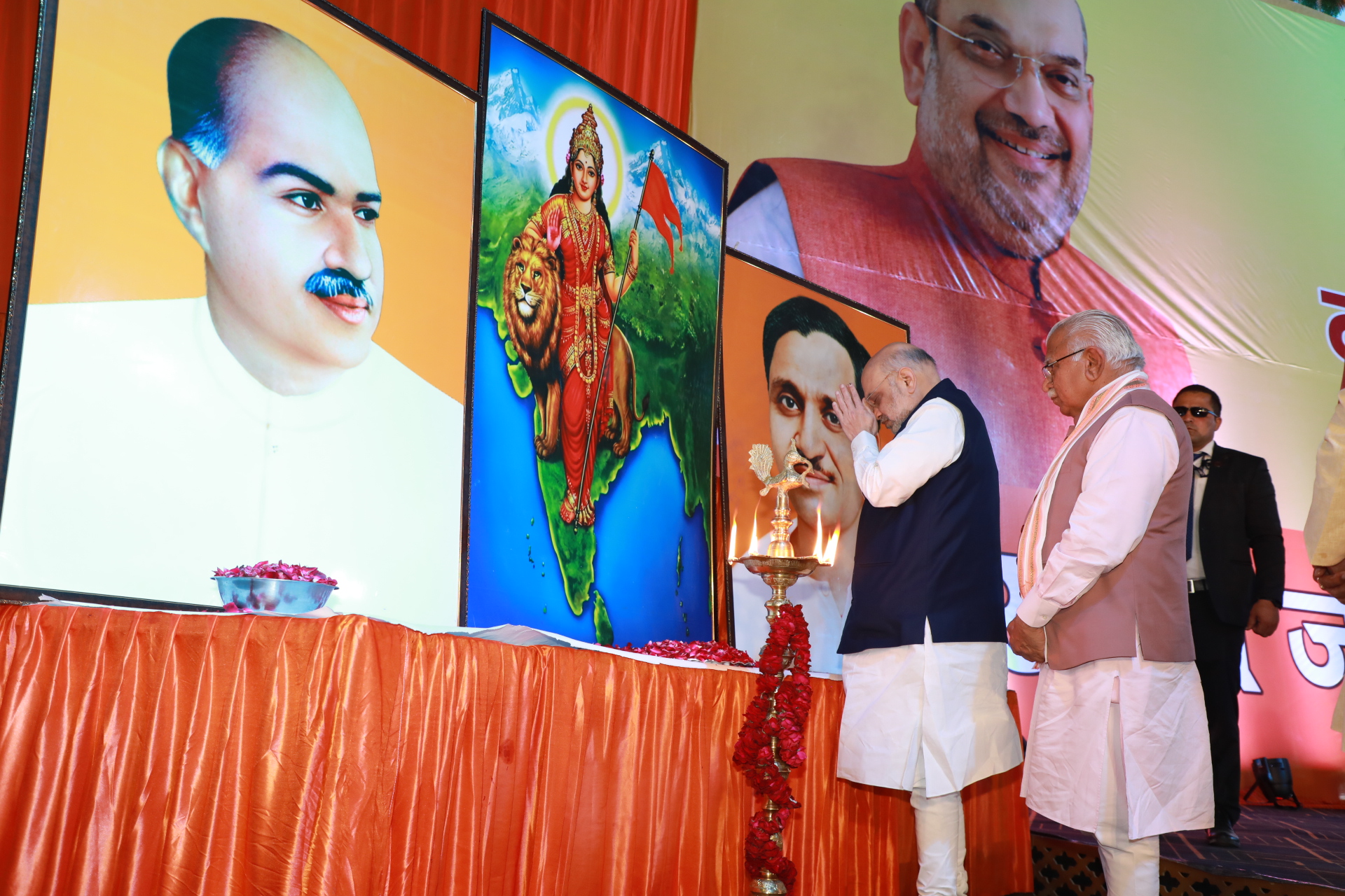 Hon'ble Union Home Minister and Minister of Cooperation Shri Amit Shah addressing Karyakarta Meeting in Karnal (Haryana)