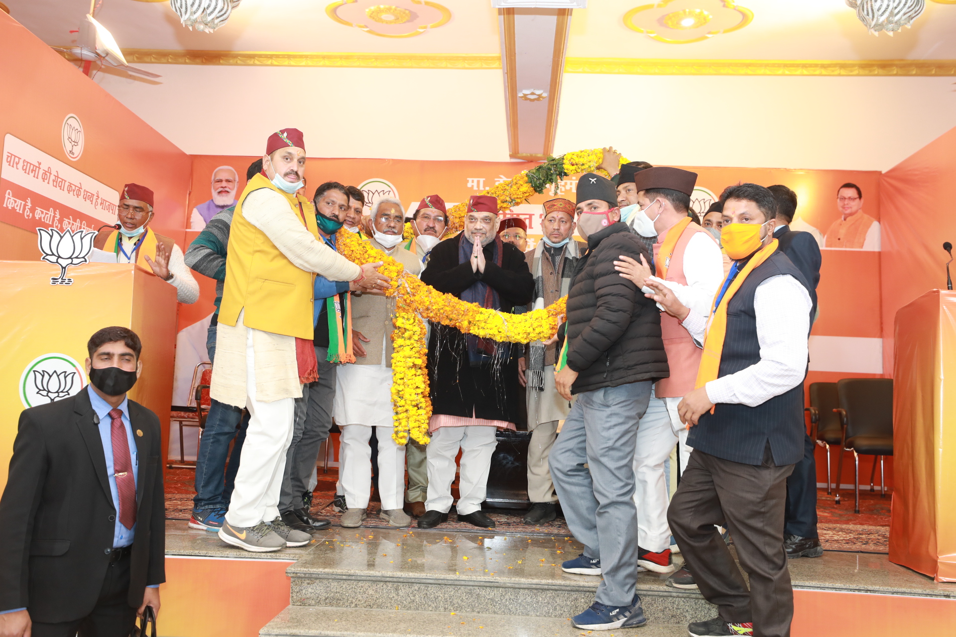 Hon'ble Union Home Minister and Minister of Cooperation Shri Amit Shah addressing Ex-servicemen meet in Rudraprayag (Uttarakhand).