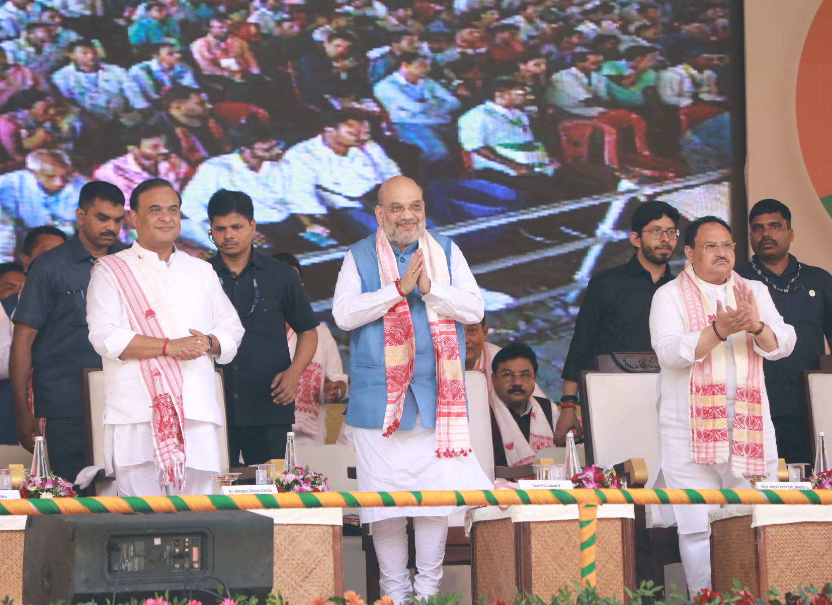 Hon'ble Union Home Minister & Minister of Cooperation Shri Amit Shah addressing karyakarta sammelan in Khanpara, Guwahati (Assam)