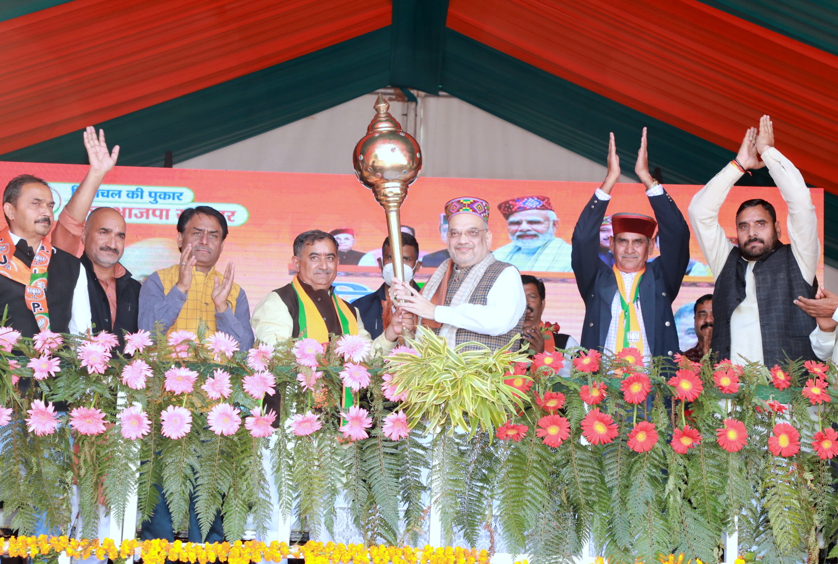 Hon’ble Union Home Minister and Minister of Cooperation Shri Amit Shah while addressing "Vijay Sankalp Rally" in Nadaun, Hamirpur (Himachal Pradesh)