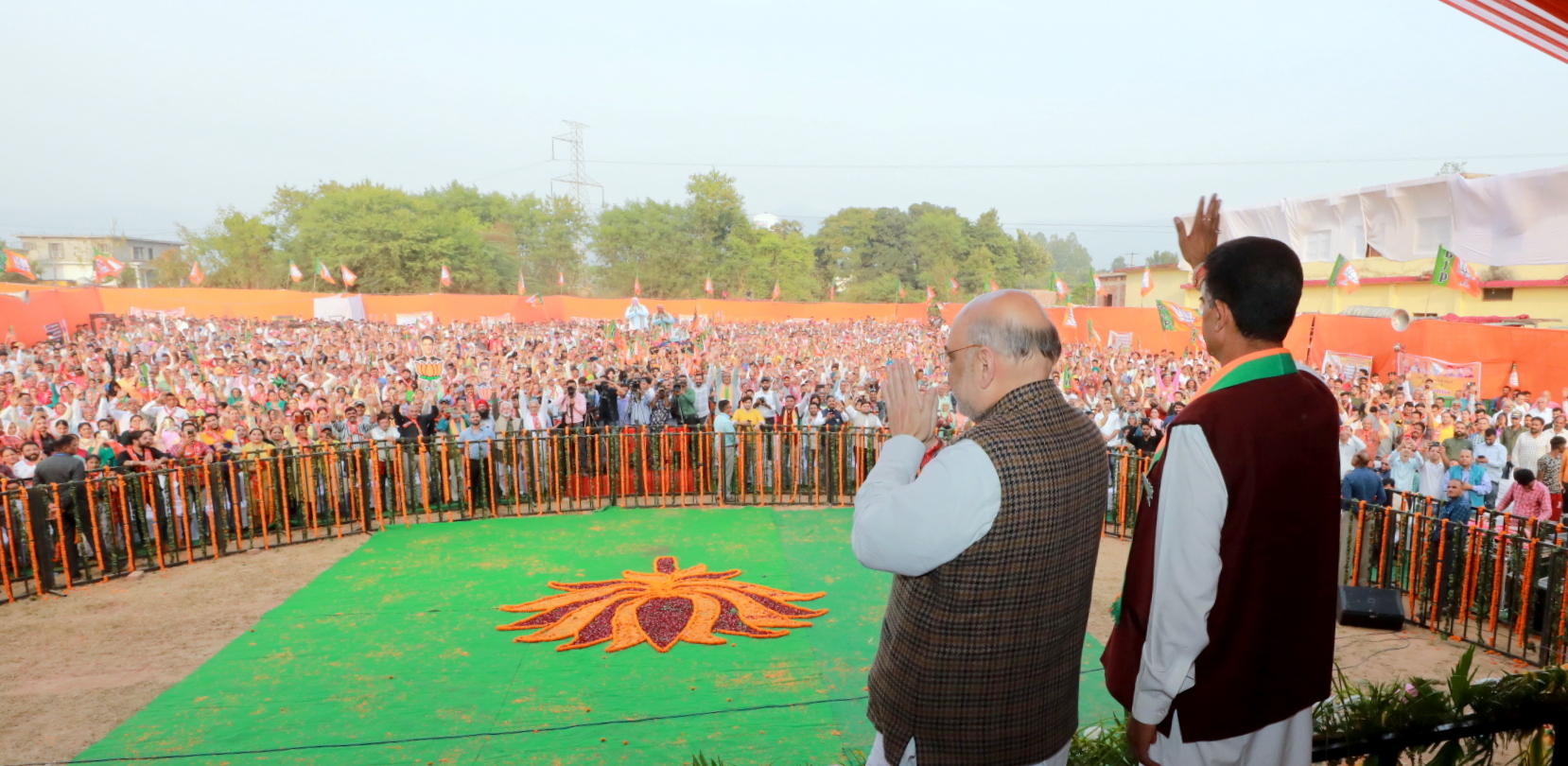 Hon’ble Union Home Minister and Minister of Cooperation Shri Amit Shah while addressing a “Vijay Sankalp Rally” at Panjehra, Nalagarh (Himachal Pradesh)