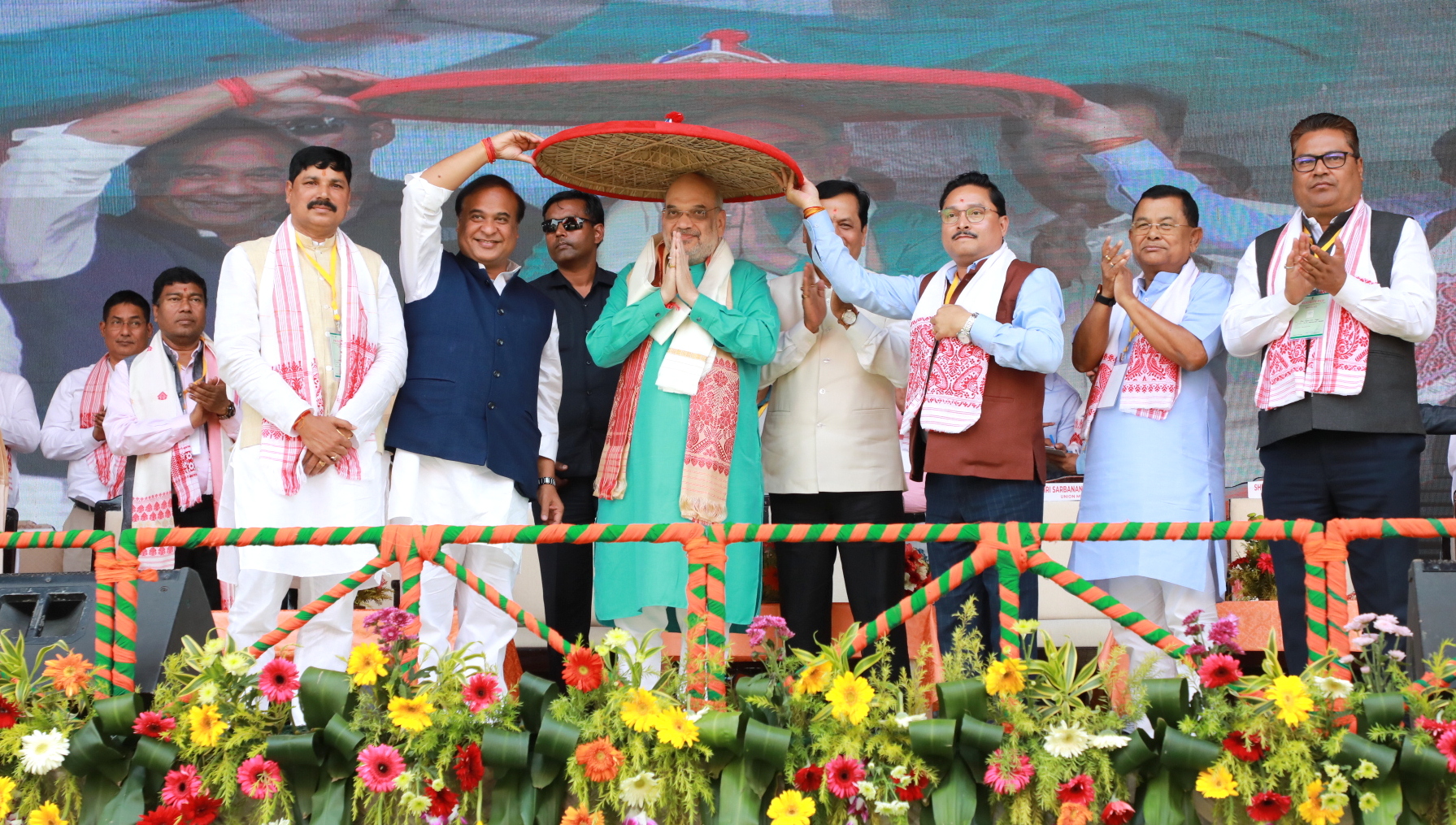 Hon'ble Union Home Minister & Minister of Cooperation Shri Amit Shah while laying foundation stone of BJP Dibrugarh Office in Dibrugarh (Assam).