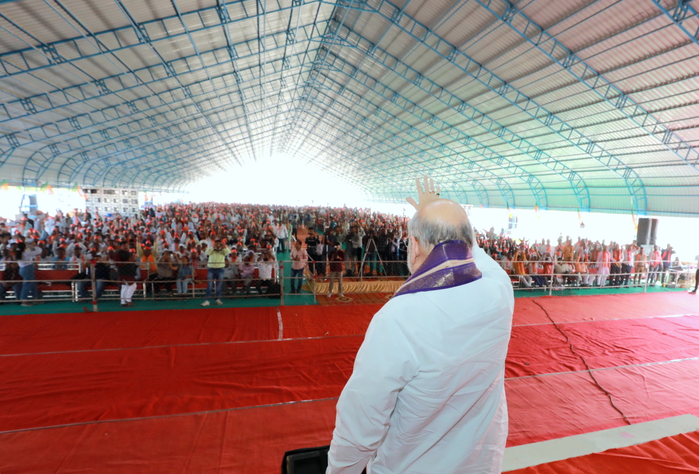 Hon'ble Union Home Minister & Minister of Cooperation Shri Amit Shah addressing Vijay Sankalp Rally in Bechraji, Mehsana (Gujarat)