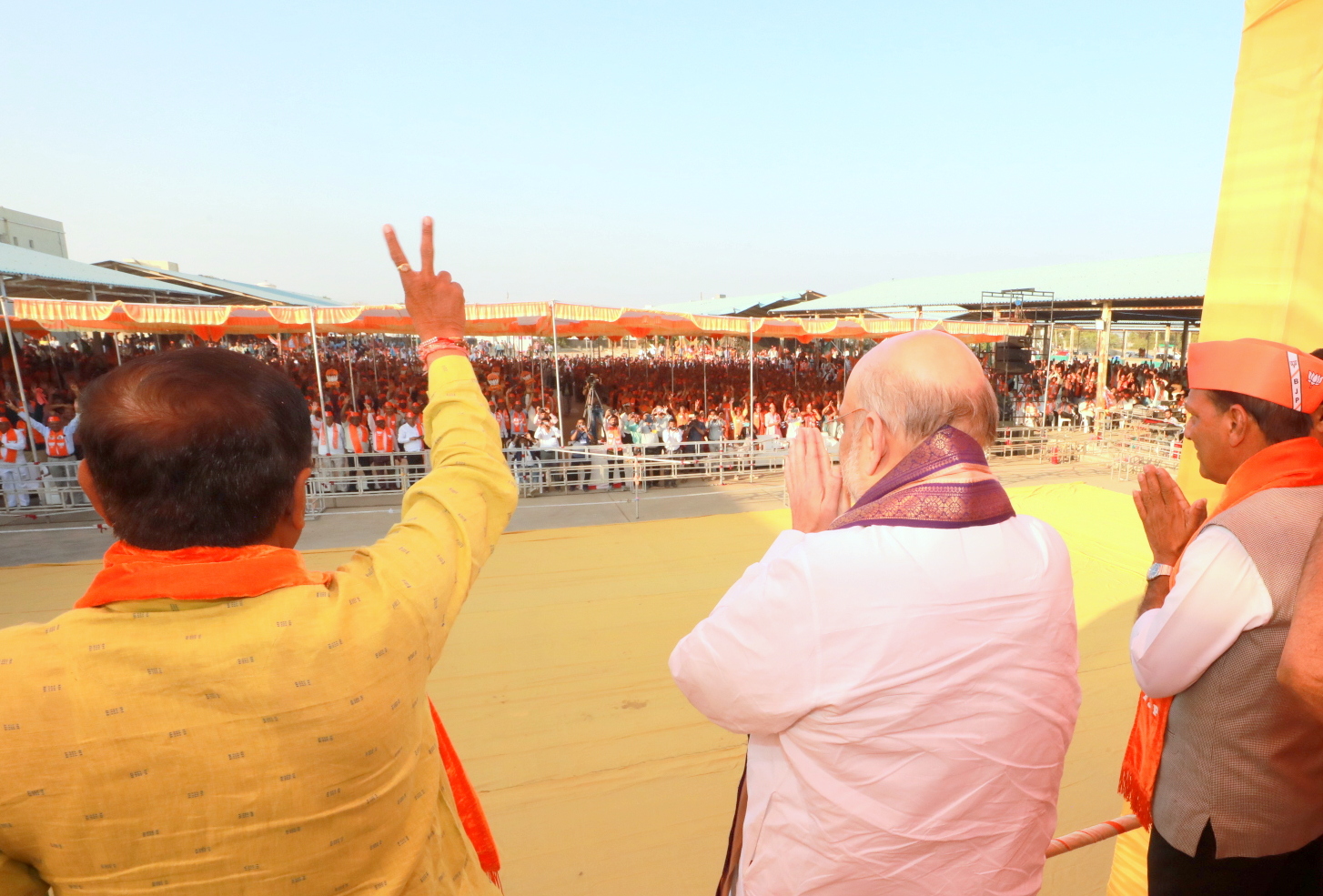 Hon'ble Union Home Minister & Minister of Cooperation Shri Amit Shah addressing Vijay Sankalp Rally in Vijapur, Mehsana (Gujarat)