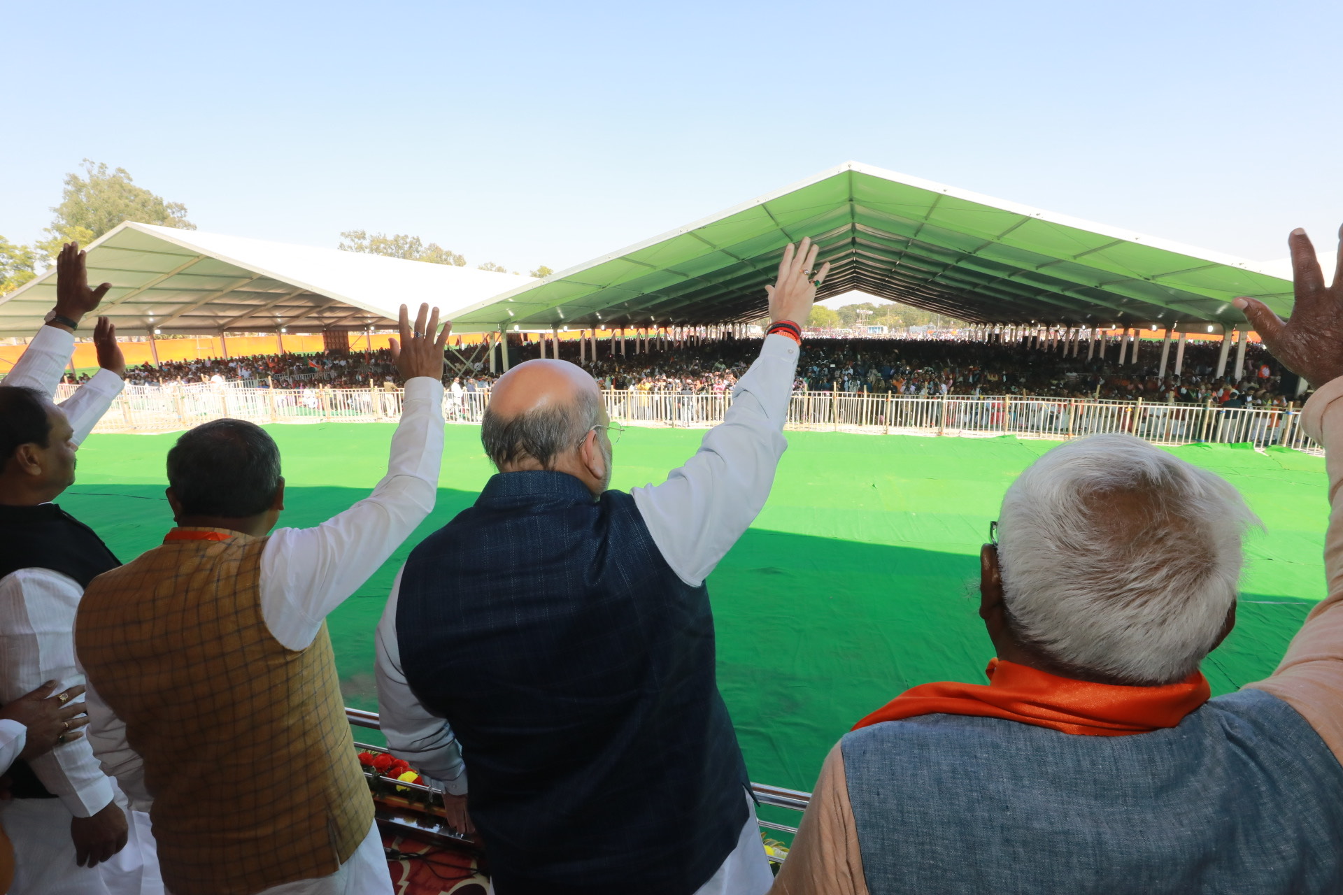 Photographs : Hon'ble Home Minister Shri Amit Shah addressing'Milan Samaroh' at Jagannathpur Maidan, Dhurwa, Ranchi (J'khand)