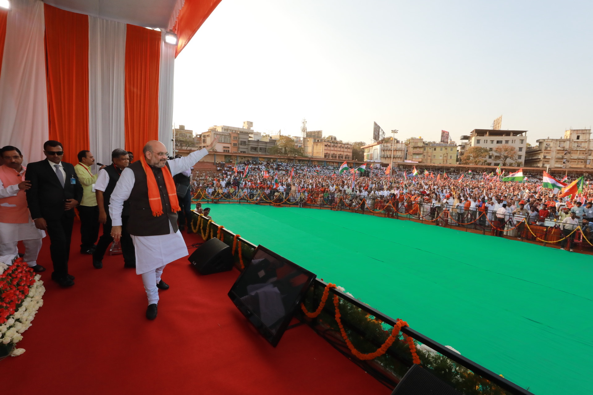 Photographs : Hon'ble Home Minister & BJP President Shri Amit Shah addressing a public meeting under Jan Jagran Abhiyan on CAA-2019 in Hubli (K'taka)