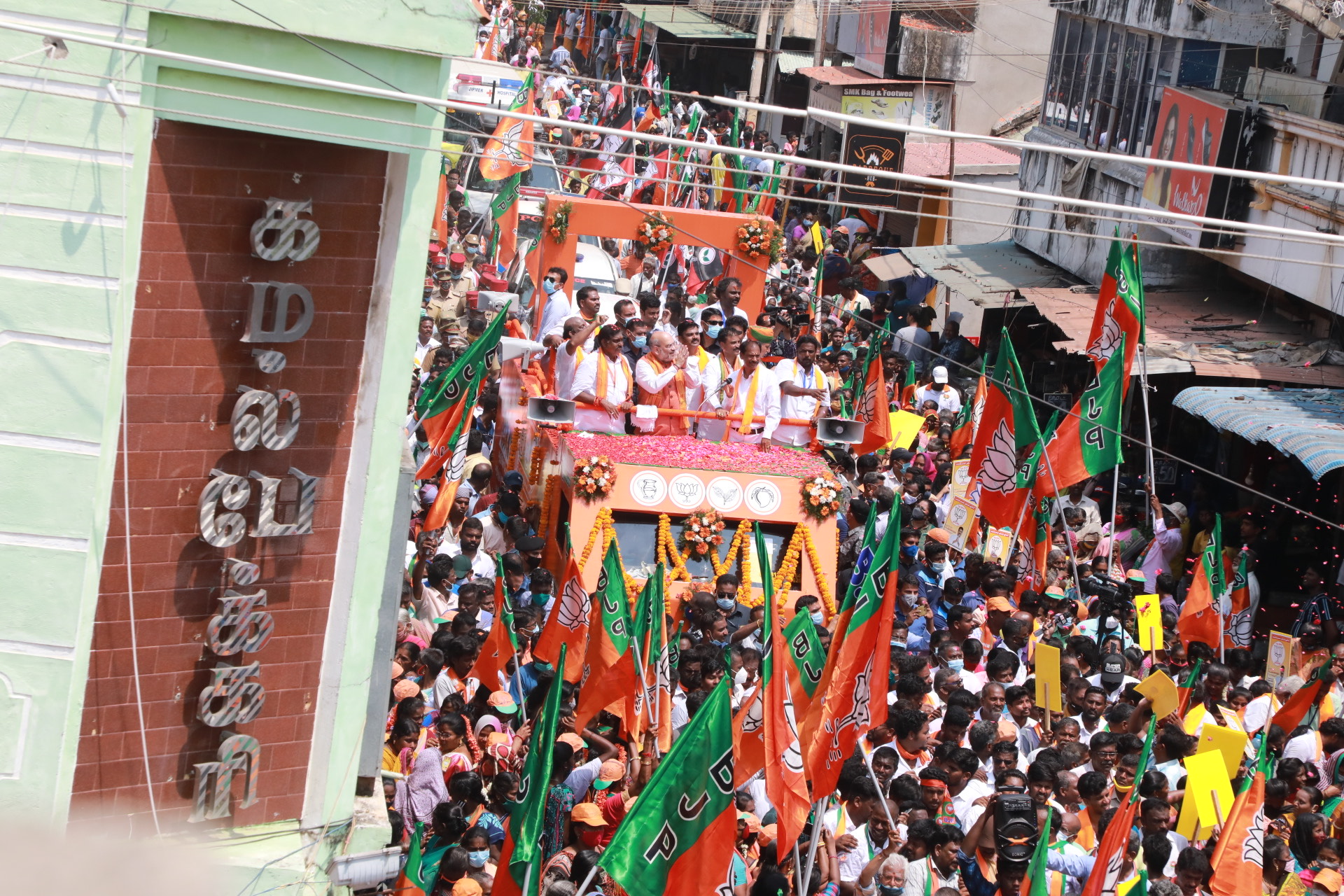  Hon'ble Union Home Minister Shri Amit Shah ji's road show in Lawspet (Puducherry)