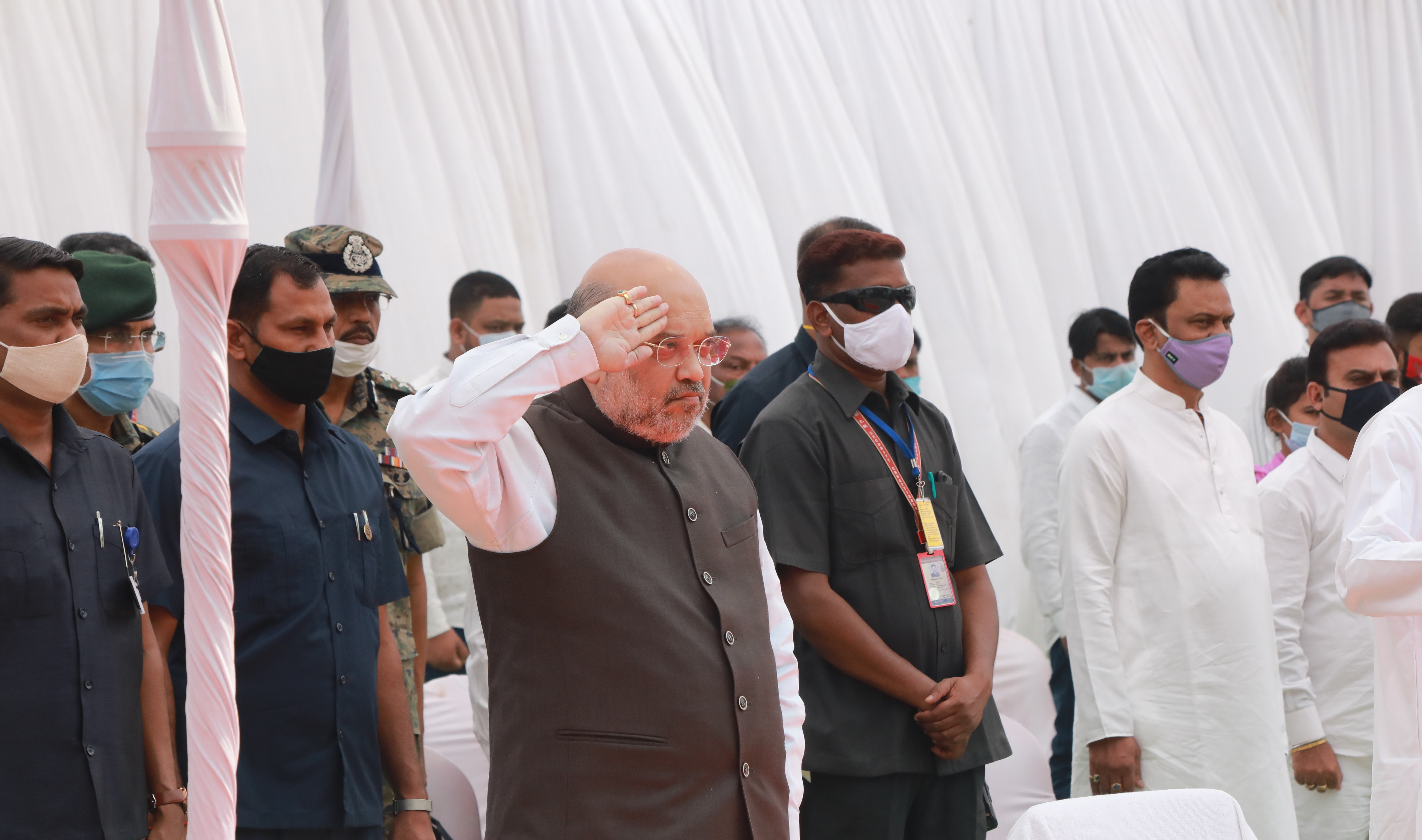  Hon'ble Union Home Minister Shri Amit Shah pays last respects to the martyrs of naxalite attack in Jagdalpur, Chhattisgarh