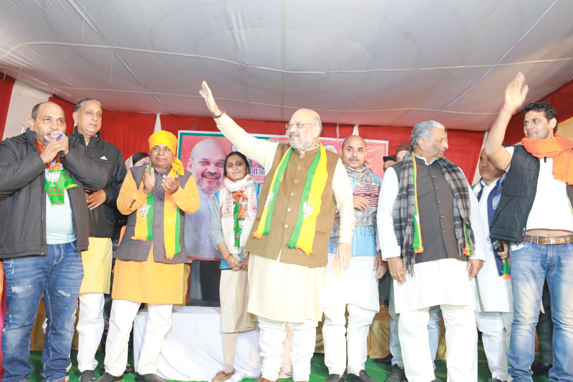 Hon'ble Home Minister Shri Amit Shah addressing a public meeting at Pooth Khurd, Bawana (Delhi)