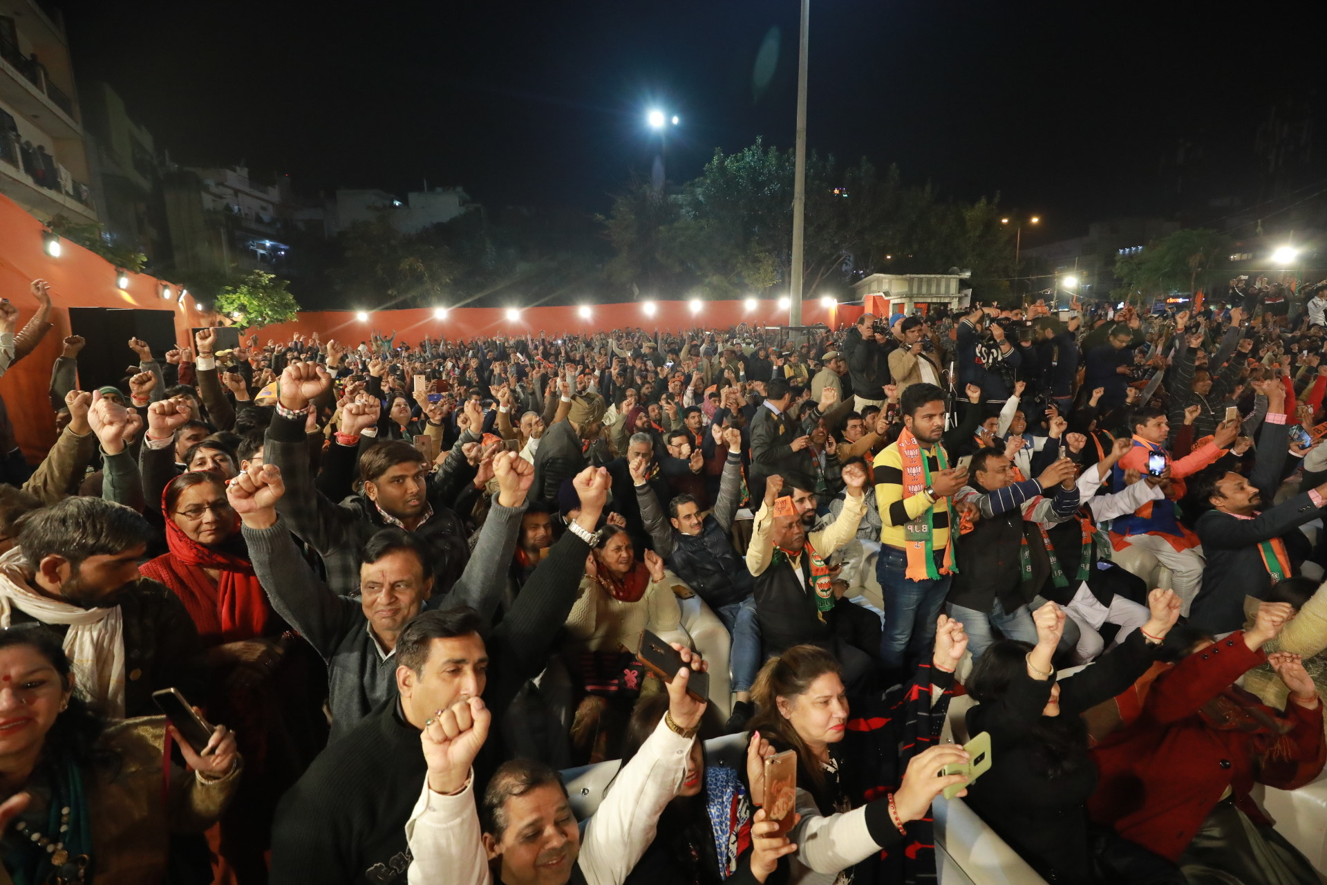 Photographs : Hon'ble Home Minister Shri Amit Shah addressing a public meeting at Tikona Park, Mahendra Park Chowk, Tri Nagar (Delhi).