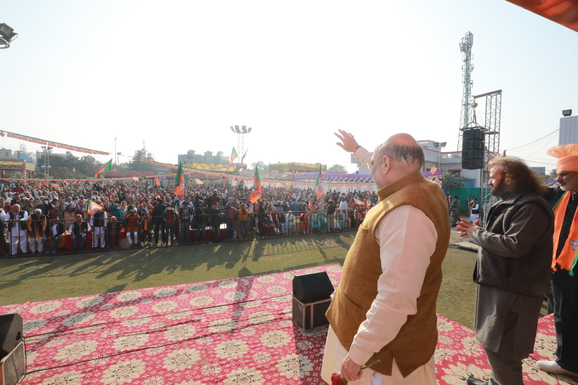 Photographs : Hon'ble Home Minister Shri Amit Shah addressing public meeting at Shakti Firm, Main Kanjahawala Road, Karala (Delhi)