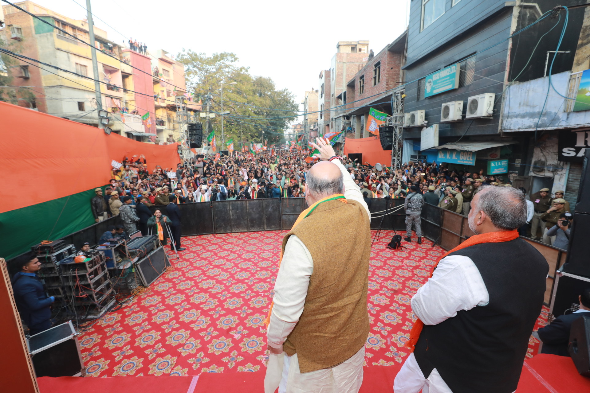 Photographs : Hon'ble Home Minister Shri Amit Shah addressing a public meeting at Padam Nagar, Kishan Ganj, Sadar Bazar (Delhi).