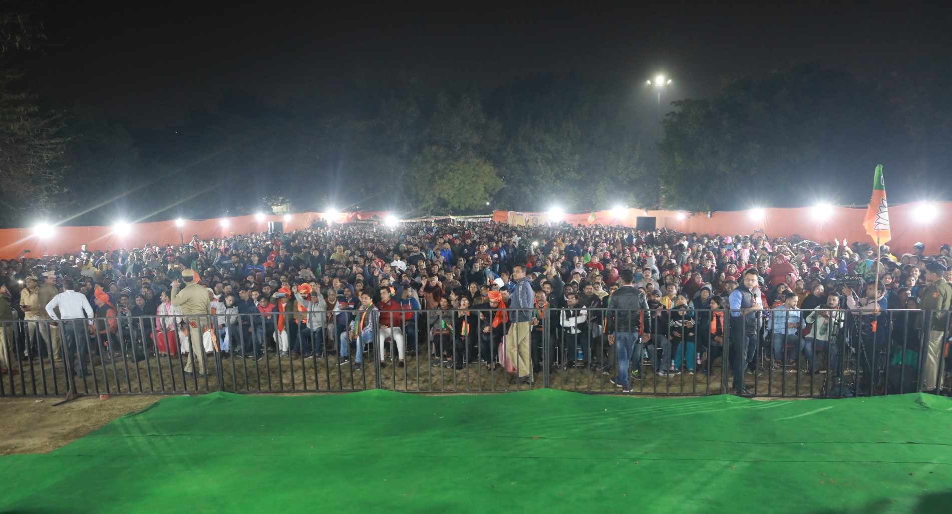 Photographs : Hon'ble Home Minister Shri Amit Shah addressing a public meeting at Millennium Park, Chirag Delhi Gaon, Grater Kailash (Delhi)