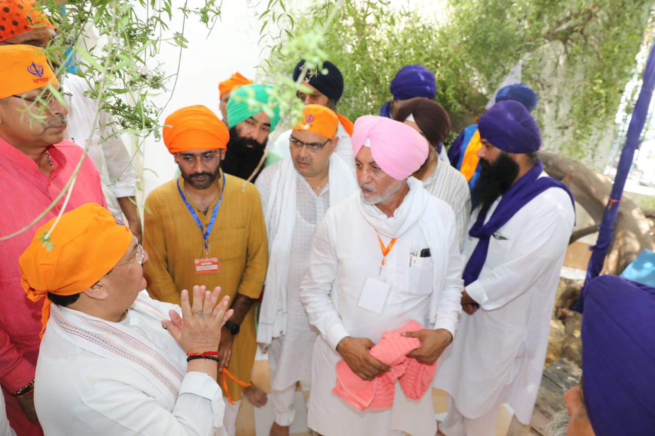 BJP National President Shri J.P. Nadda offered prayers at "Sukhasingh MahtaabSingh Gurudwara" in Hanumangarh Town (Rajasthan).