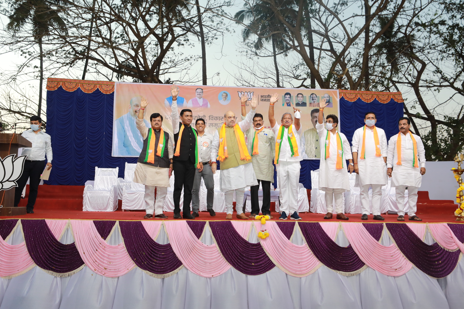 Hon'ble Union Home Minister & Minister for Cooperation Shri Amit Shah addressing a public meeting in Bicholim (Goa).