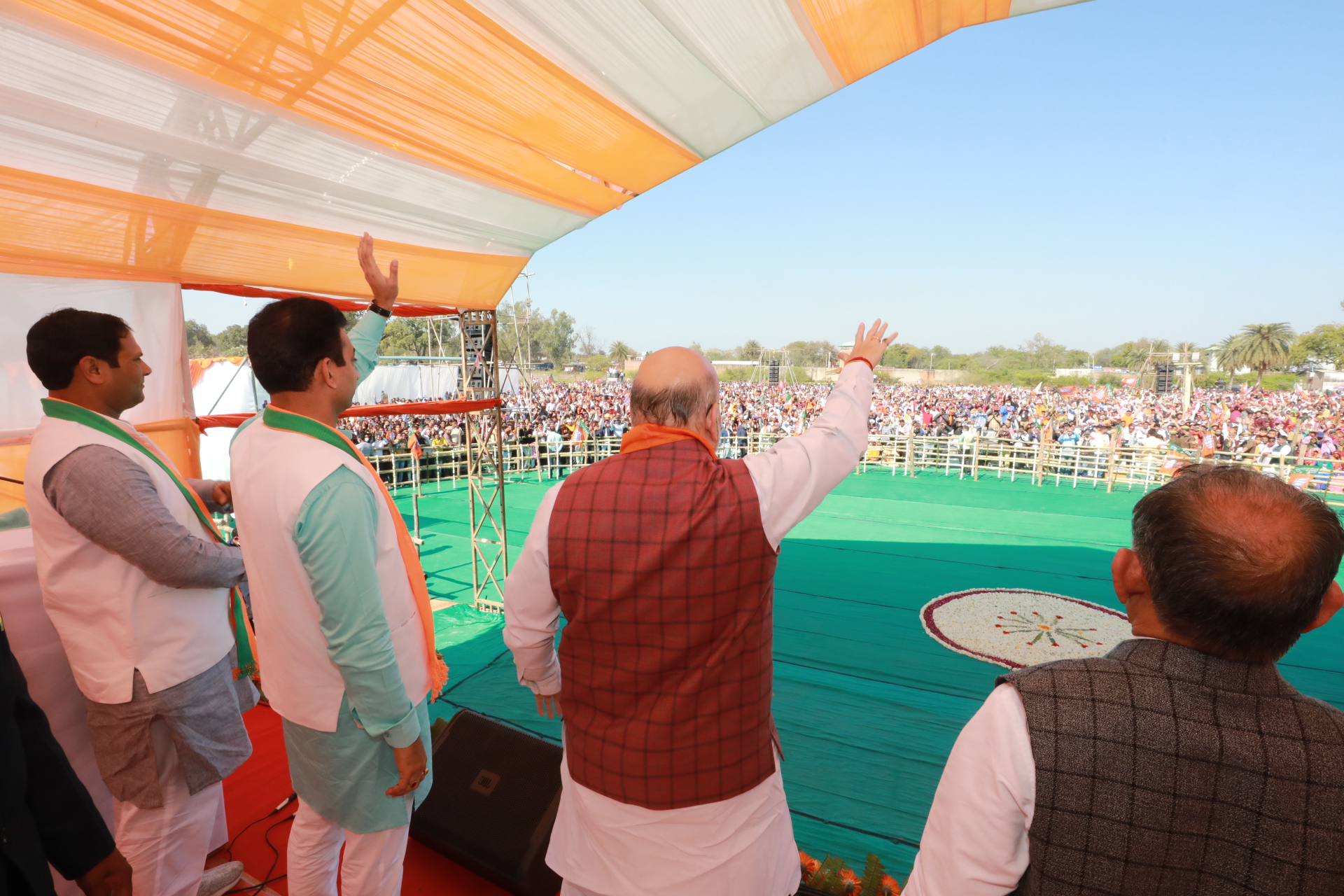 Hon'ble Union Home Minister & Minister of Cooperation Shri Amit Shah addressing public meetings in Baura Sagar, Distt Jhansi (Uttar Pradesh).