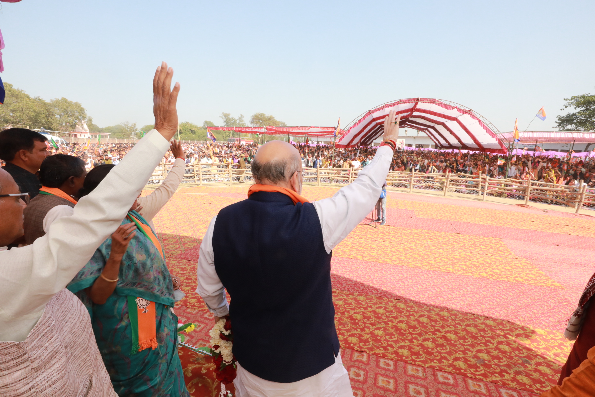 Hon'ble Union Home Minister and Minister of Cooperation Shri Amit Shah addressing a public meeting in Koraon (Uttar Pradesh)