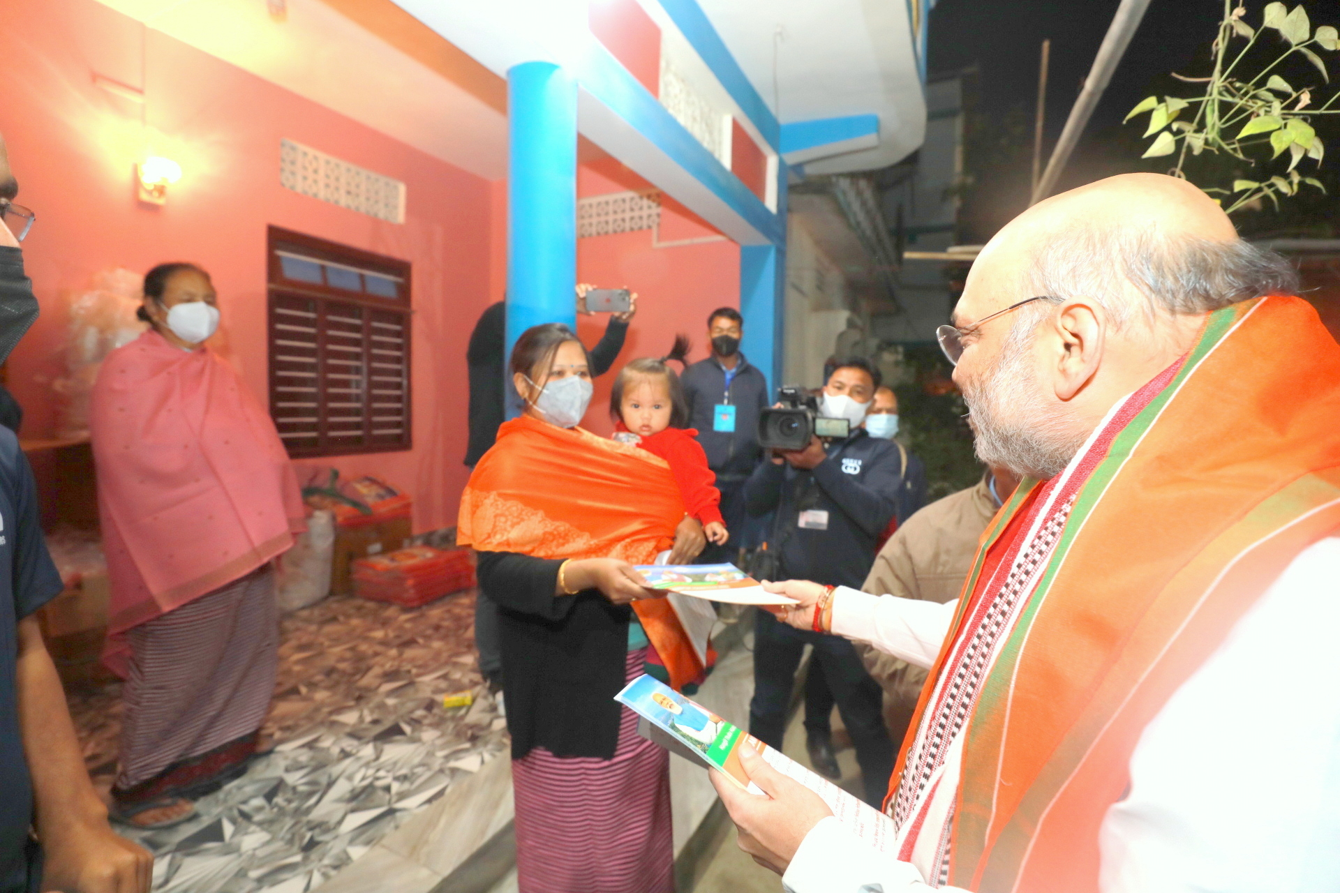 Hon'ble Union Home Minister and Minister of Cooperation Shri Amit Shah ji's door to door campaign in Bhamon Leikai, East Imphal (Manipur)