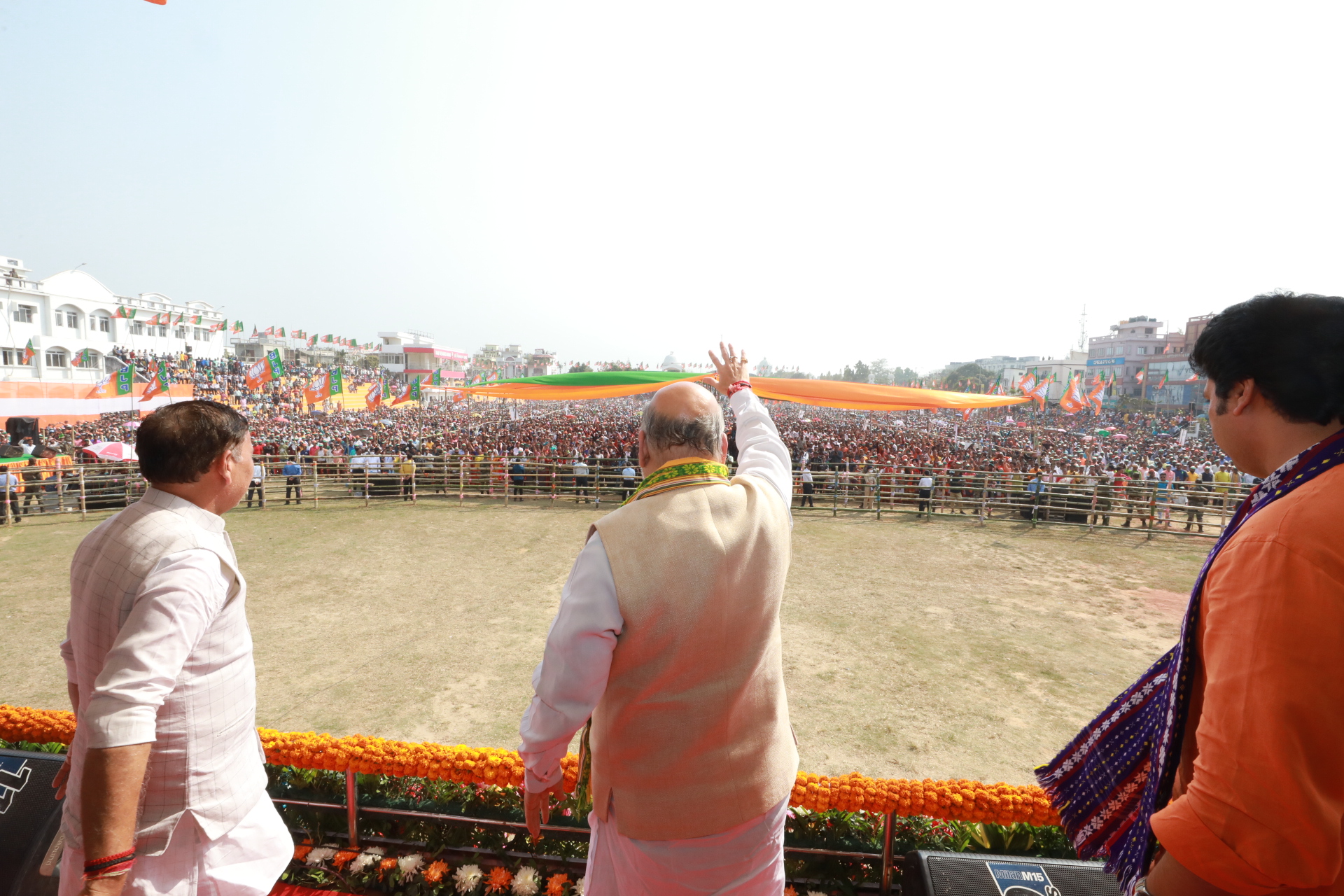 Hon'ble Home Minister & Minister of Cooperation Shri Amit Shah while addressing a public meeting in Agartala (Tripura) on the completion of 4yrs of BJP Govt. in Tripura