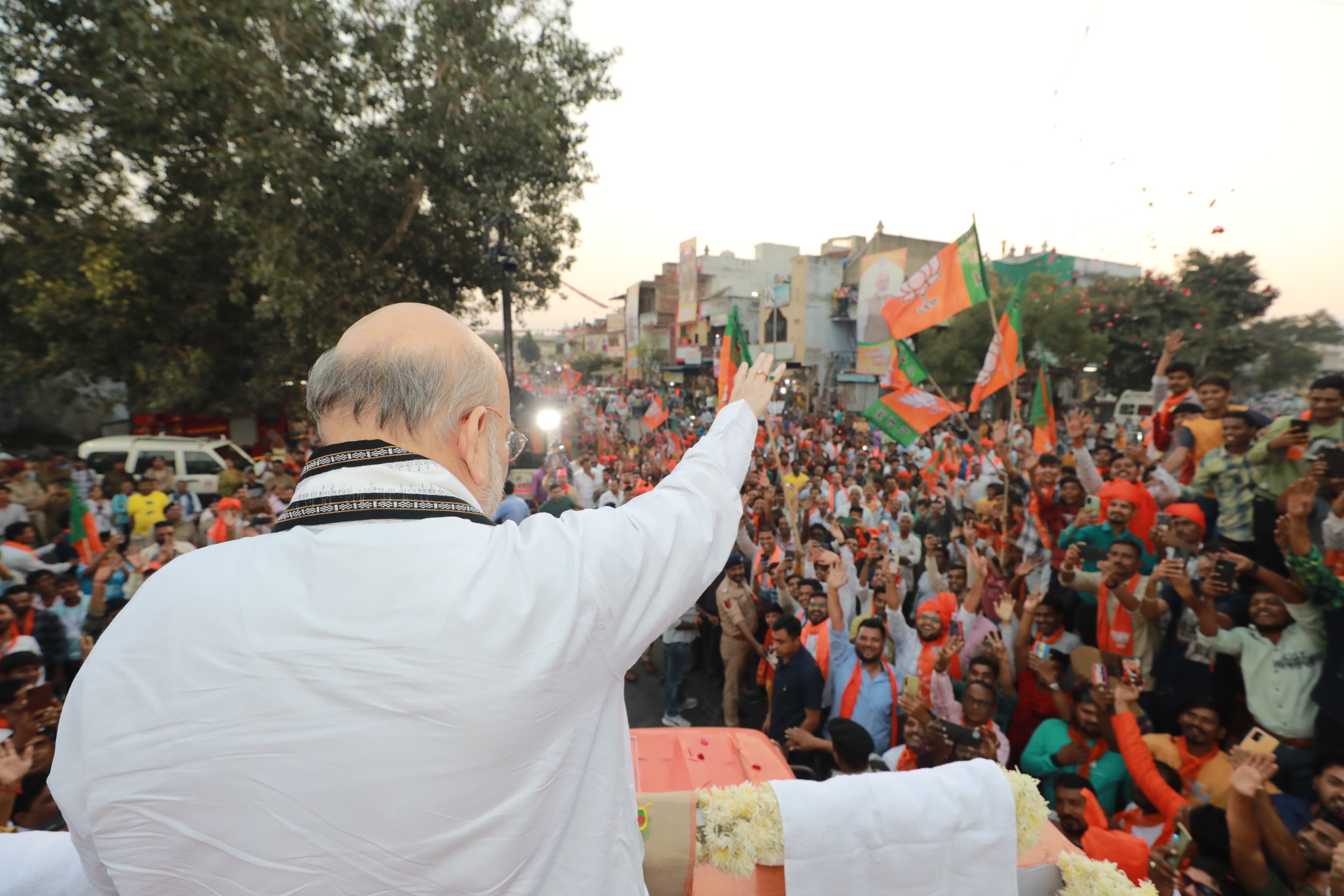 Hon'ble Union Home Minister and Minister of Cooperation Shri Amit Shah ji's road show in Asarwa, Ahmedabad (Gujarat)