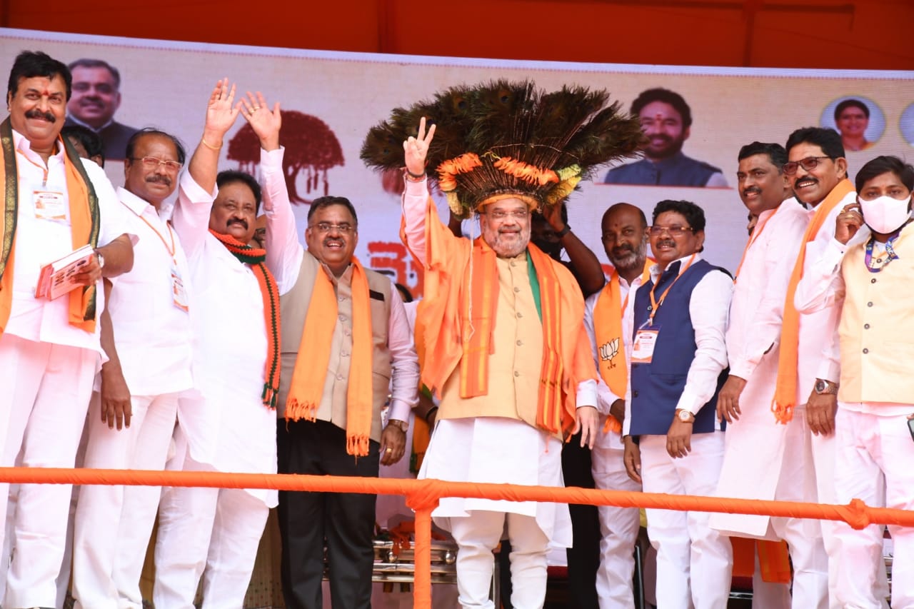 Hon'ble Union Home Minister & Minister for Cooperation Shri Amit Shah while addressing a public meeting on the occasion of Telangana Vimochan Diwas in Nirmal (Telangana)