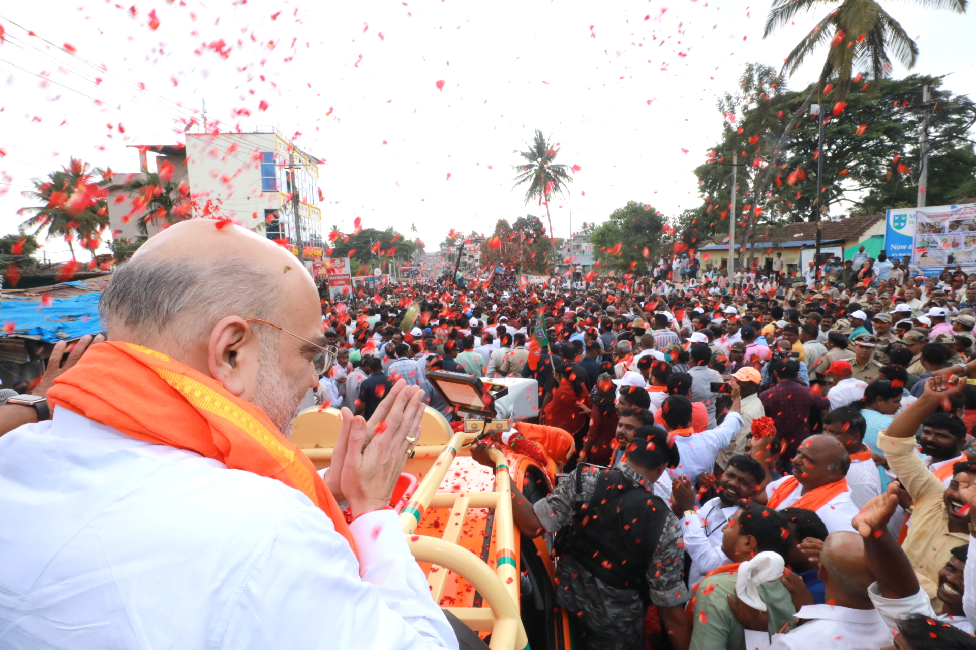 Road show of Hon'ble Union Home Minister & Minister of Cooperation Shri Amit Shah in Sakleshpur (K'taka)