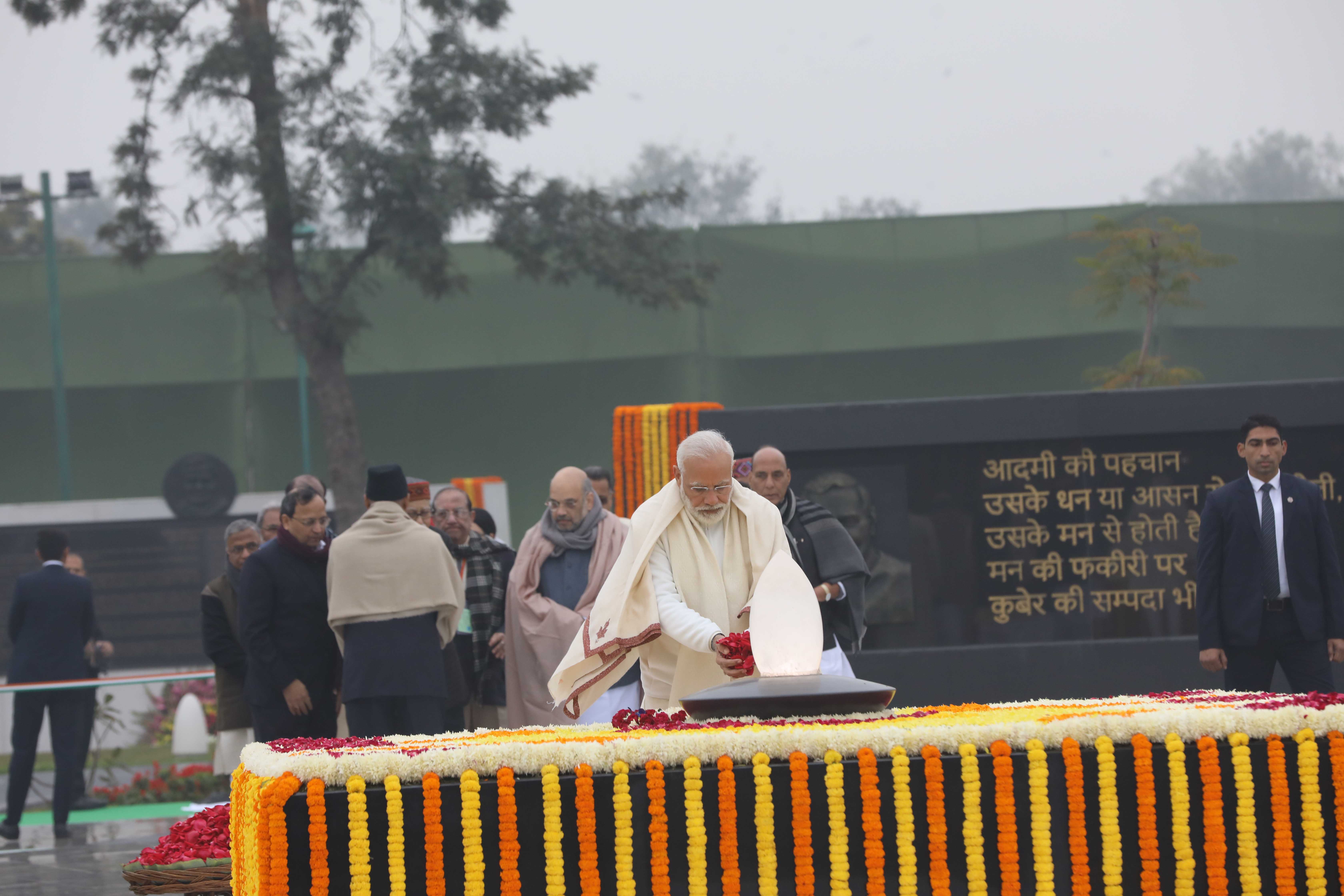 Photographs : Prarthana Sabha on Birth Anniversary of Bharat Ratna & Former Prime Minister Shri Atal Bihari Vajpayee ji at Sadaiv Atal Memorial, New Delhi